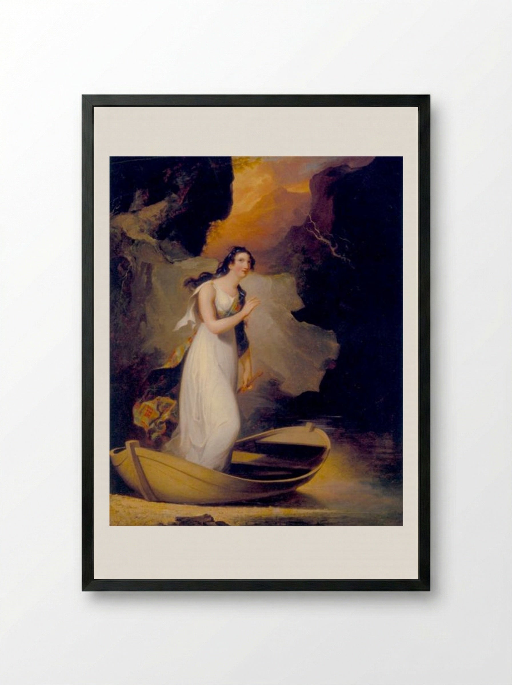 Miss C. Parsons as 'The Lady of the Lake' - Thomas Sully - Framed Print Black