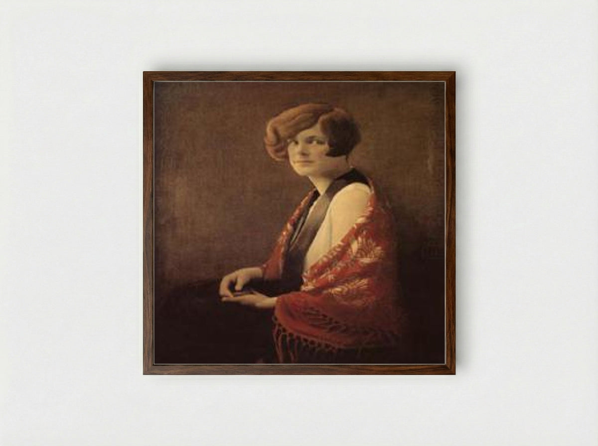 Miss France - Grant Wood - Framed Print Dark Wood
