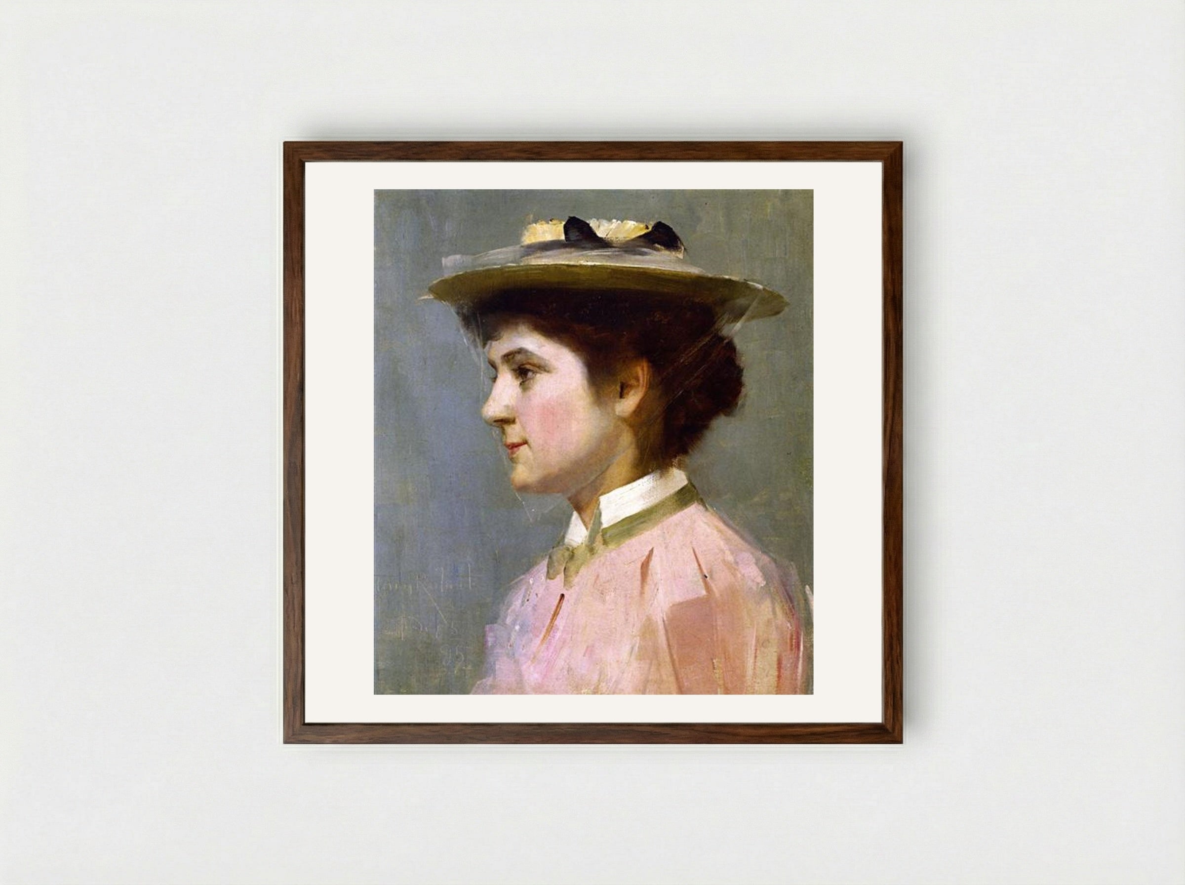 Miss Isobel McDonald - Tom Roberts - Framed Print Dark Wood