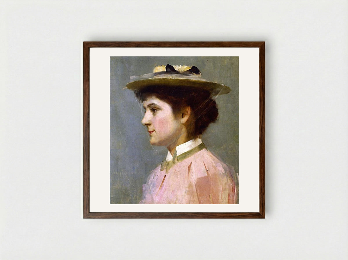 Miss Isobel McDonald - Tom Roberts - Framed Print Dark Wood