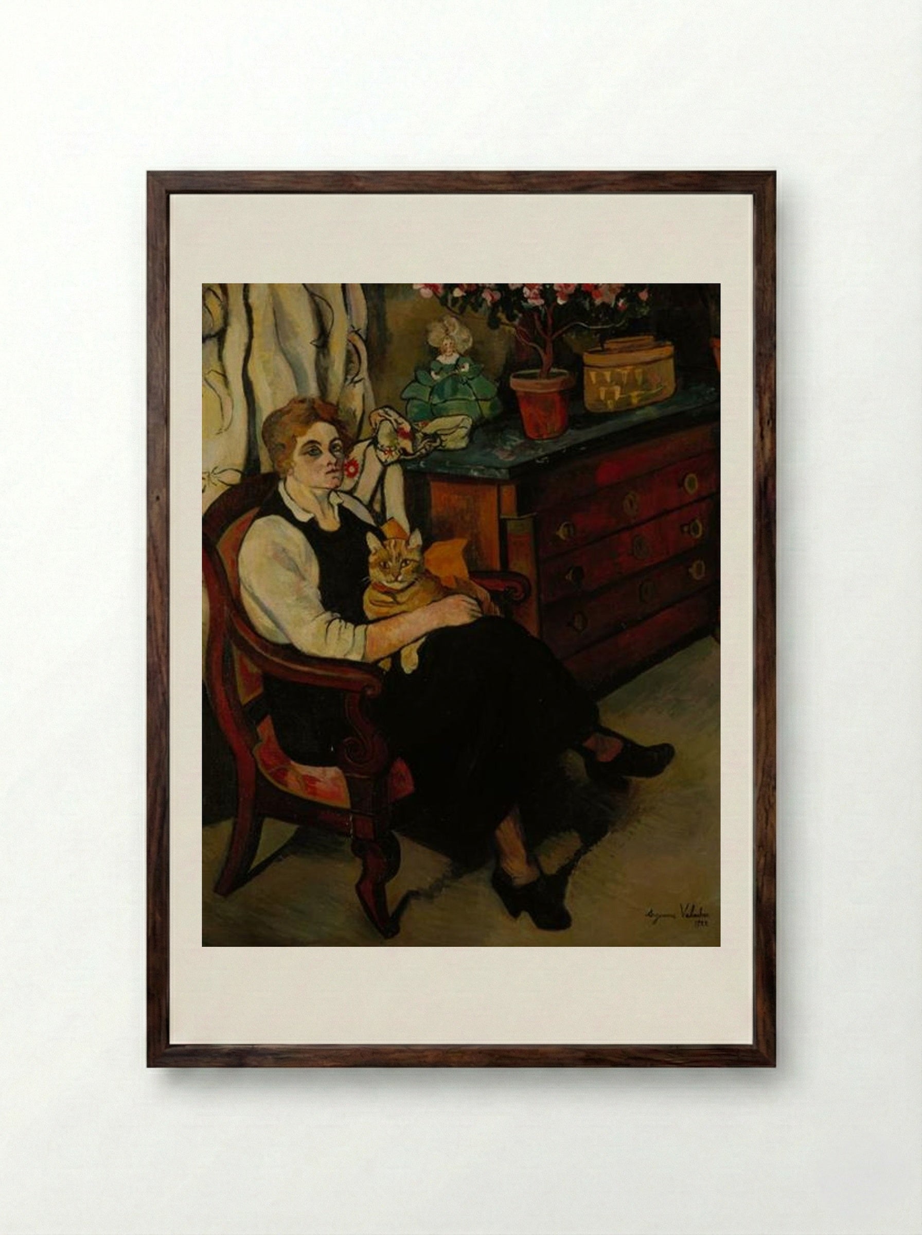 Miss Lily Walton - Suzanne Valadon - Framed Print Dark Wood