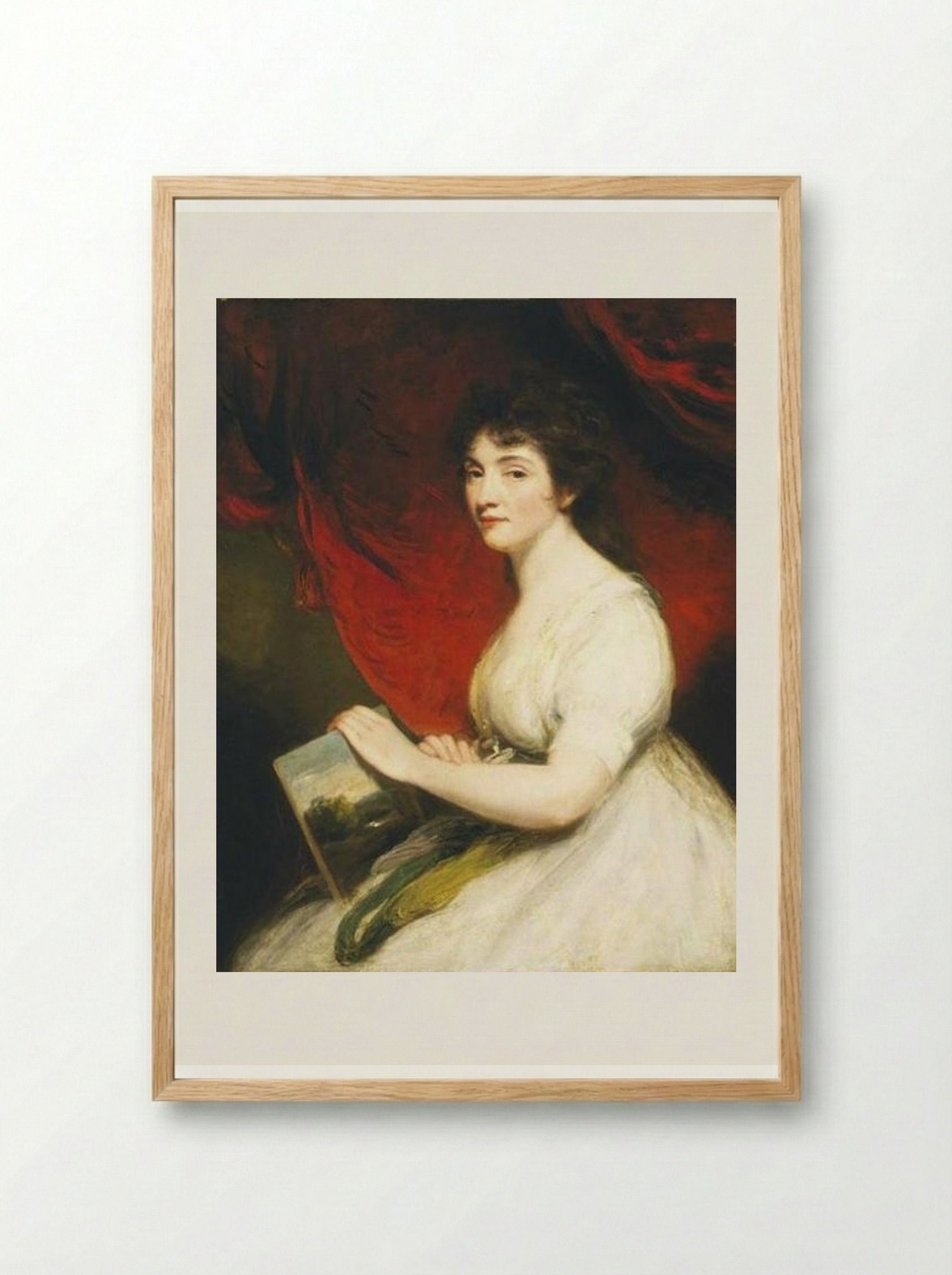 Miss Mary Linwood - John Hoppner - Framed Print Wood