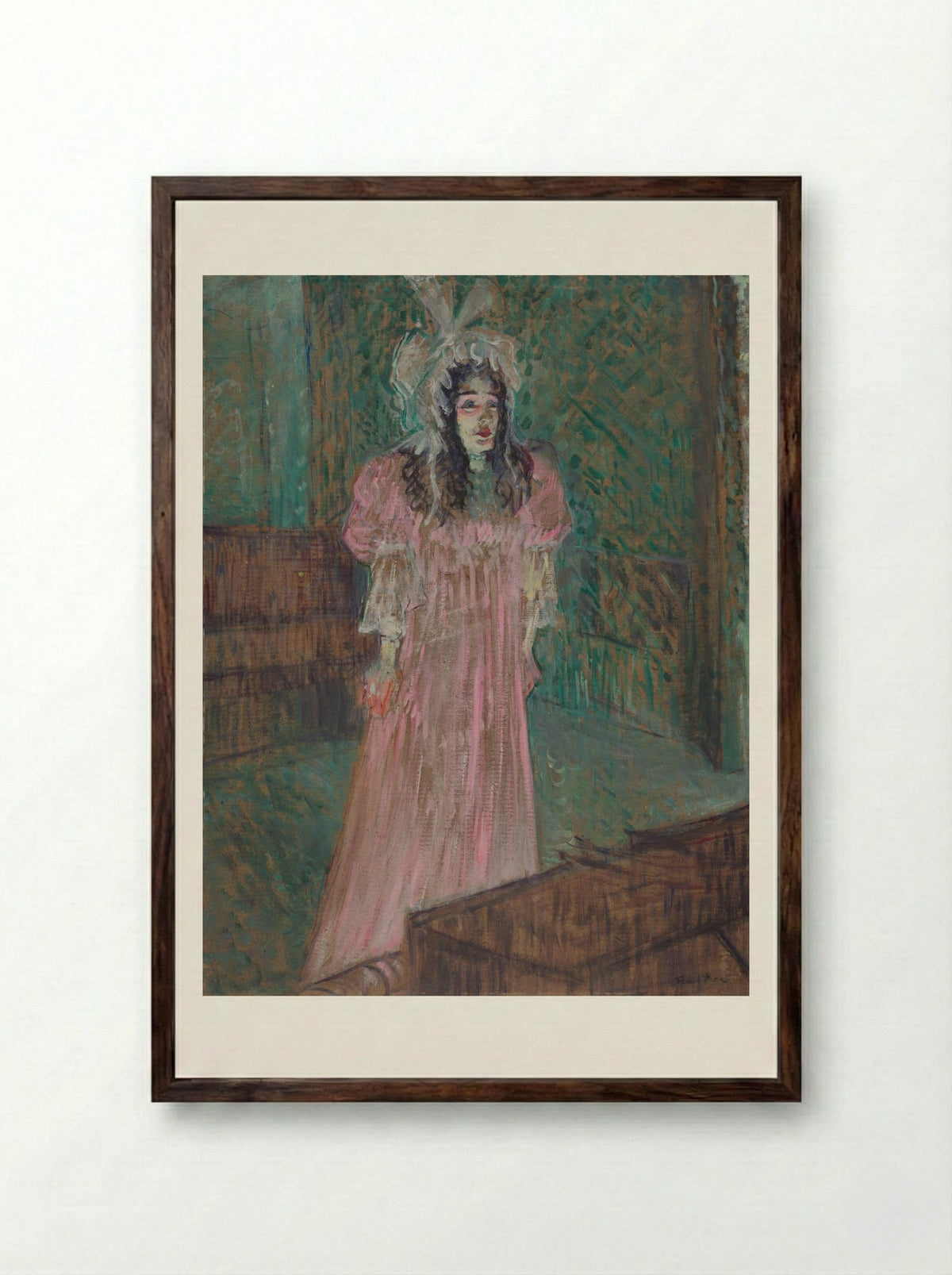 Miss May Belfort - Henri de Toulouse-Lautrec - Framed Print Dark Wood