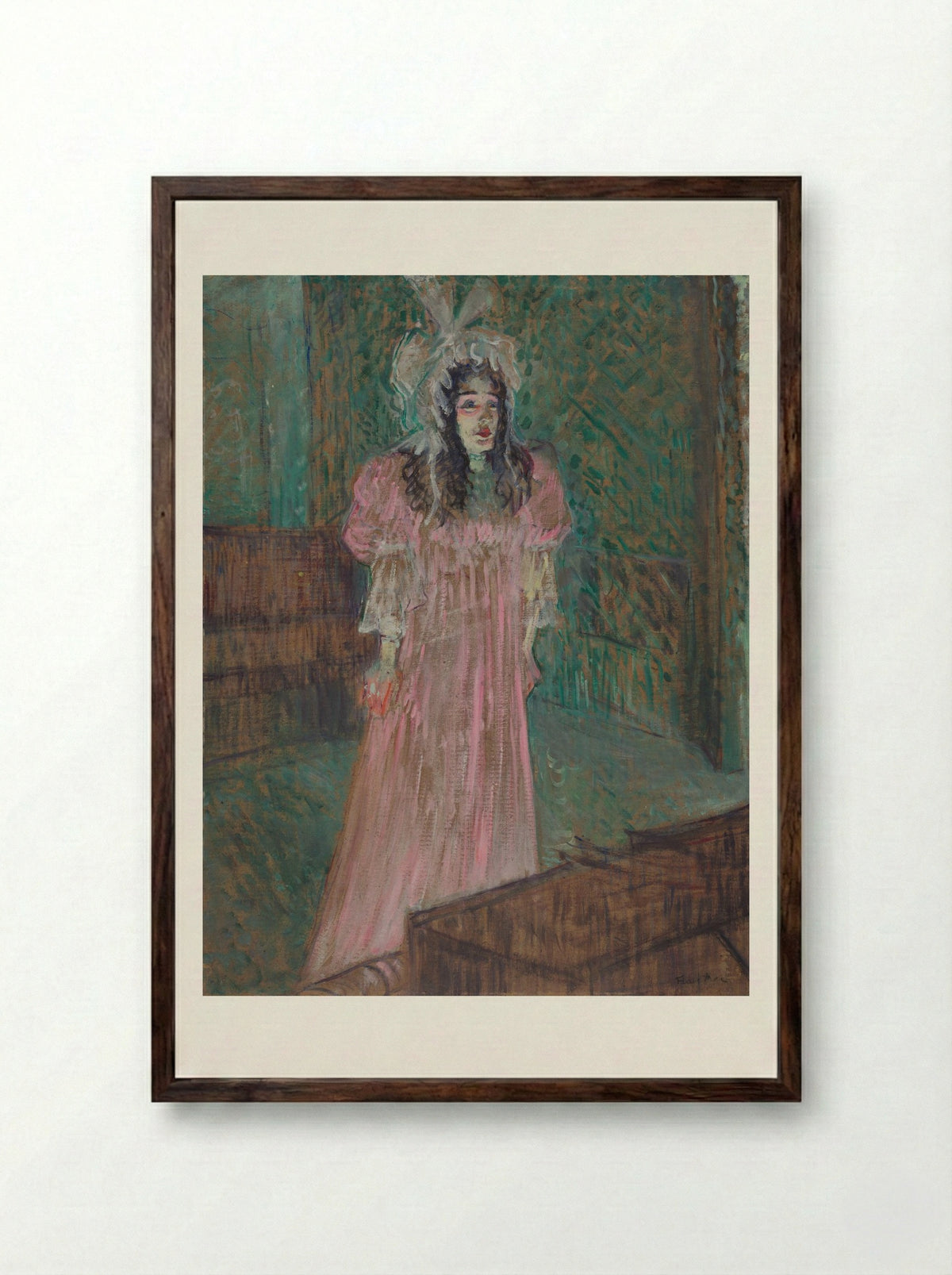 Miss May Belfort - Henri de Toulouse-Lautrec - Framed Print Dark Wood