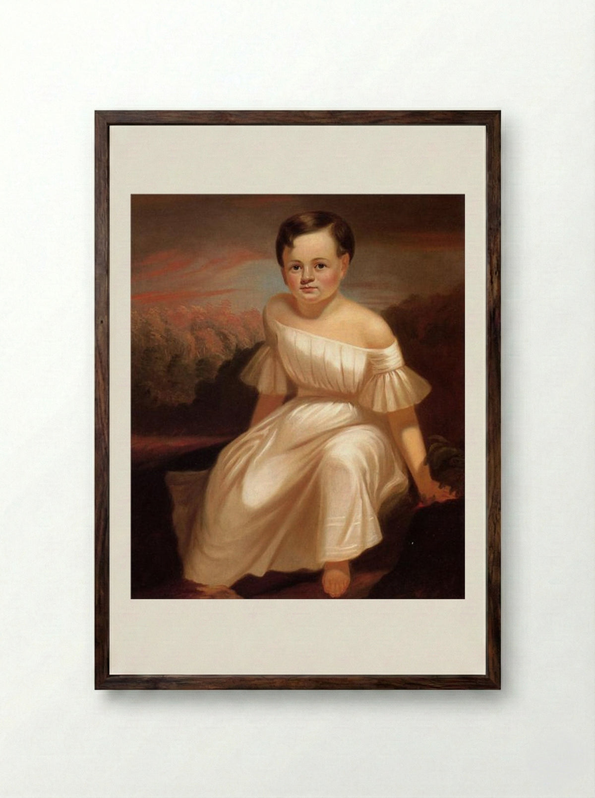 Miss Sallie Ann Camden - George Caleb Bingham - Framed Print Dark Wood