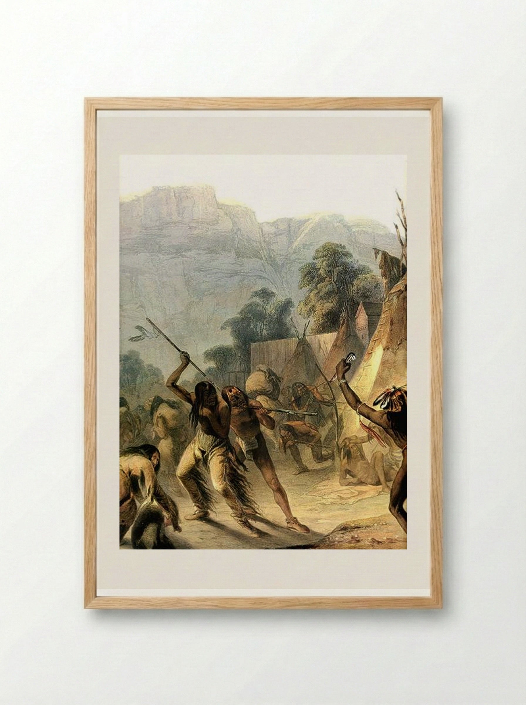 Missouri Indians - Karl Bodmer - Framed Print Wood