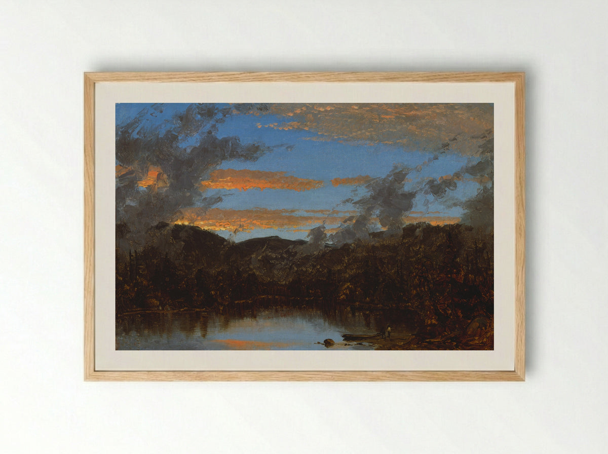 Mist Rising at Sunset in the Catskills - Sanford Robinson Gifford - Framed Print Wood