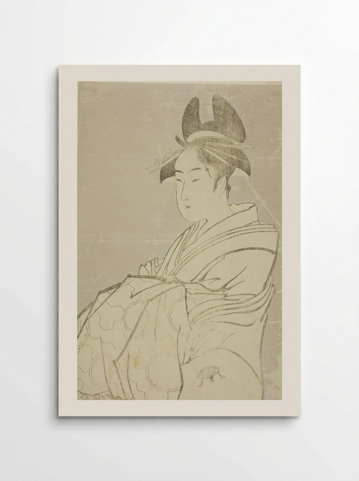 Miyahito of the Ogiya, Whose Assistants Are Tsubaki and Shirabe - Kitagawa Utamaro - Poster