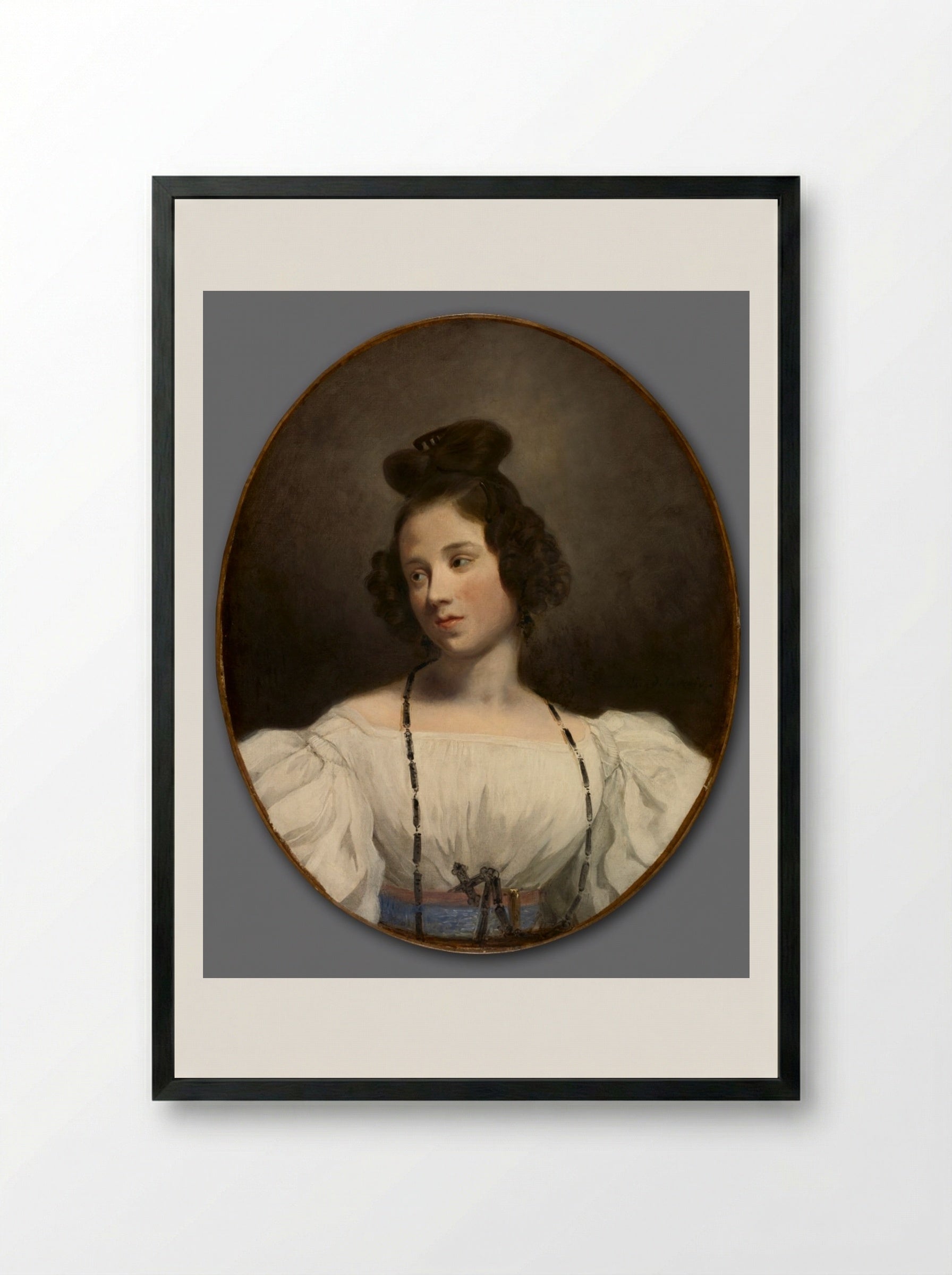 Mlle. Alexandrine-Julie de la Boutraye - Eugène Delacroix - Framed Print Black