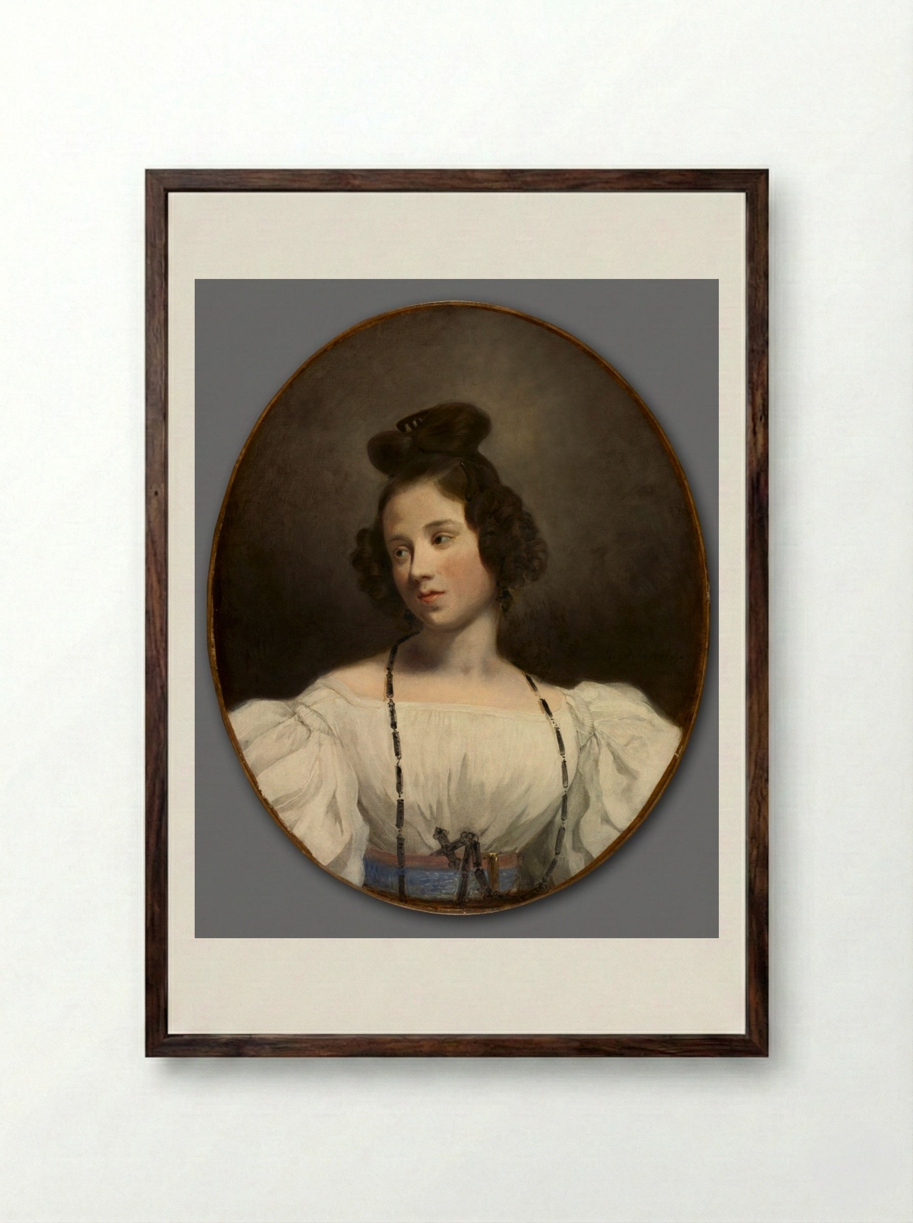 Mlle. Alexandrine-Julie de la Boutraye - Eugène Delacroix - Framed Print Dark Wood