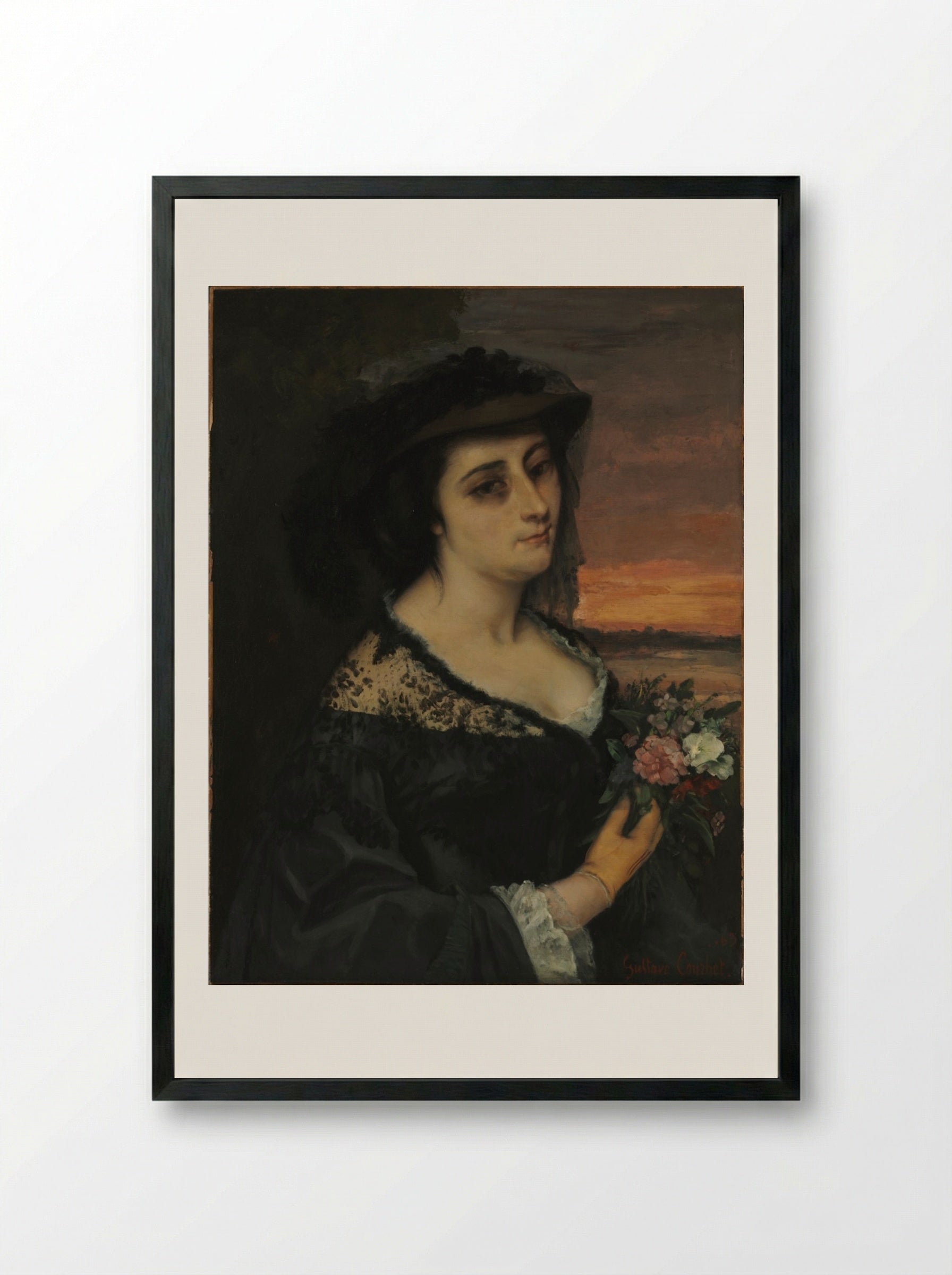 Mme L... (Laure Borreau) - Gustave Courbet - Framed Print Black