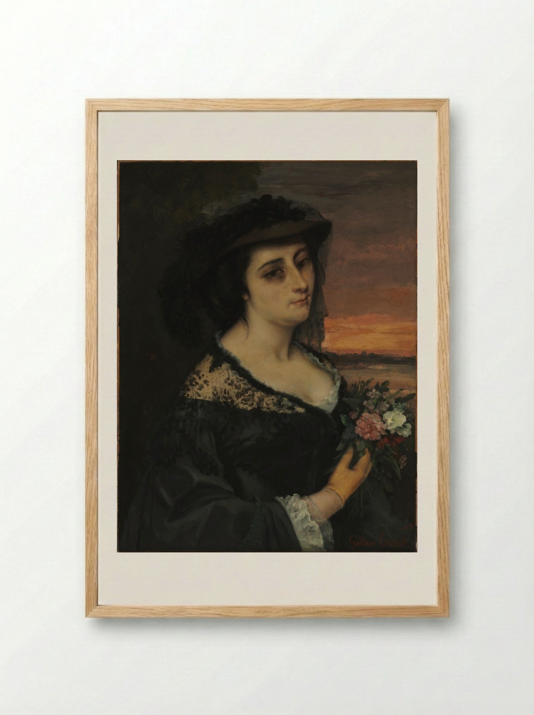 Mme L... (Laure Borreau) - Gustave Courbet - Framed Print Wood