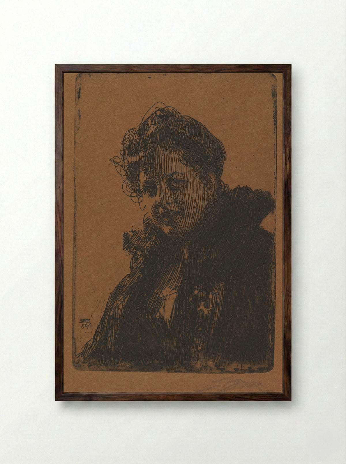 Mme. Granberg - Anders Zorn - Framed Print Dark Wood