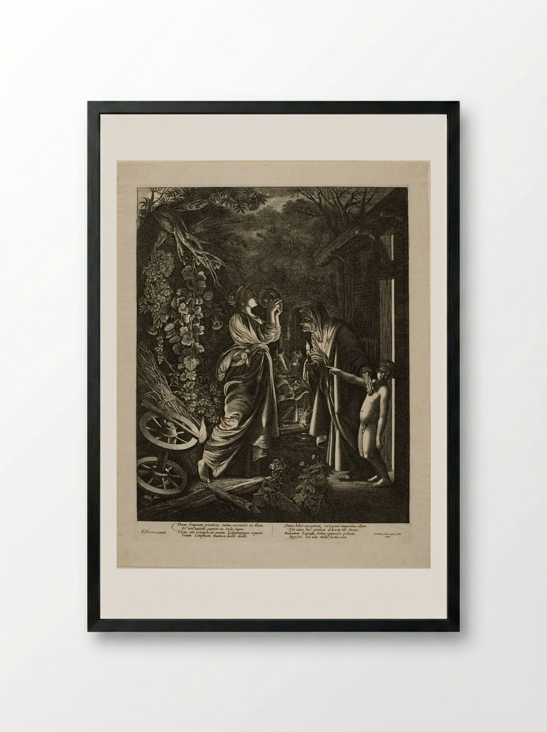 Mocking of Ceres - Wenceslaus Hollar - Framed Print Black
