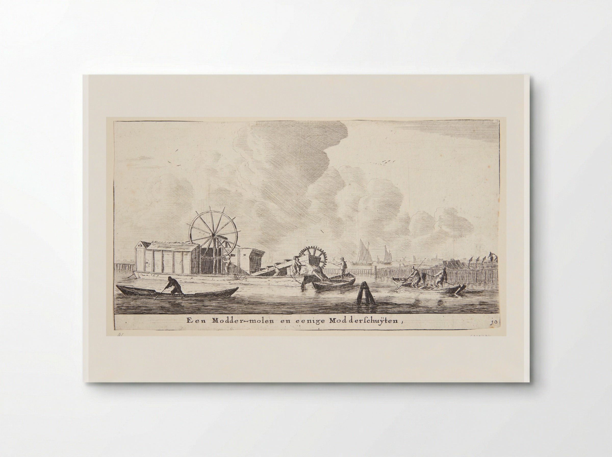 Moddermolen en modderschuiten - Reinier Nooms - Poster