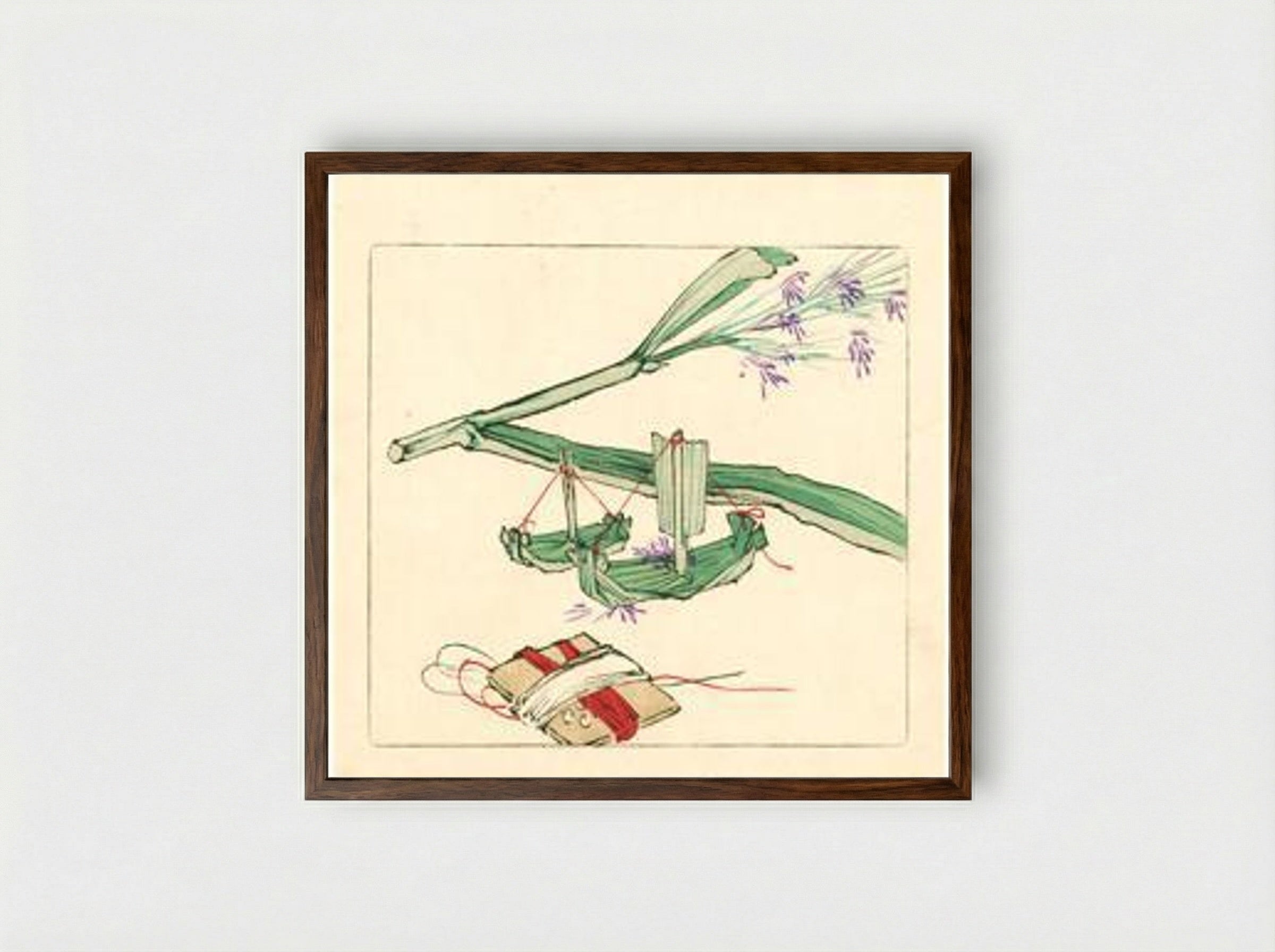 Model Boat - Hana Kurabe - Framed Print Dark Wood
