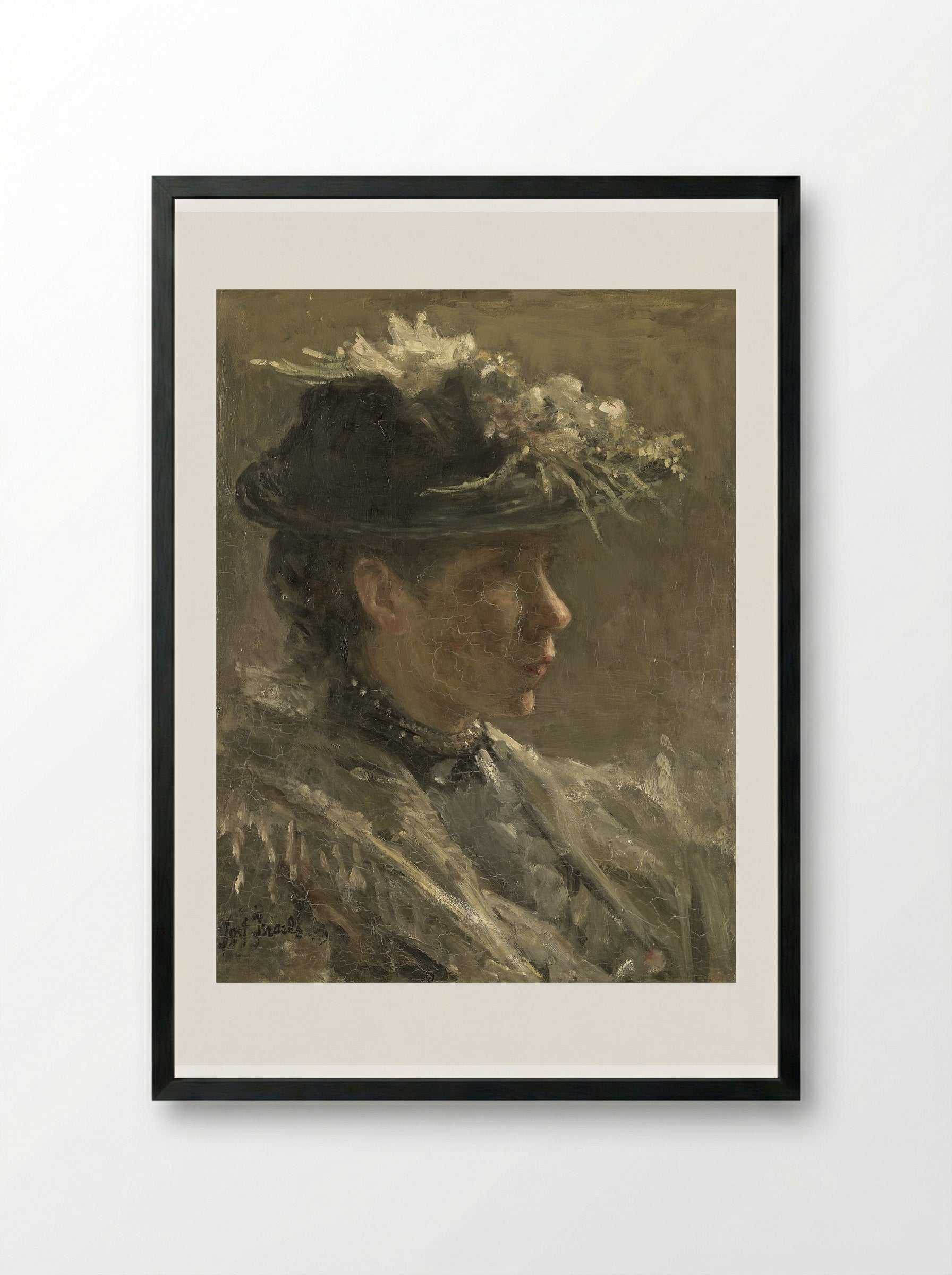 Modelstudie van Sijtje van Bemmel - Jozef Israëls - Framed Print Black