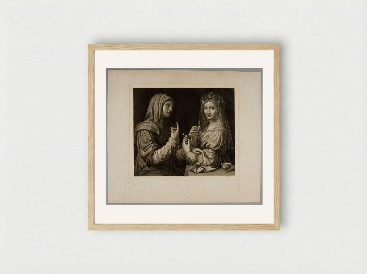 Modesta e Vanità (Modesty and Vanity) - Angelo Campanella - Framed Print Wood