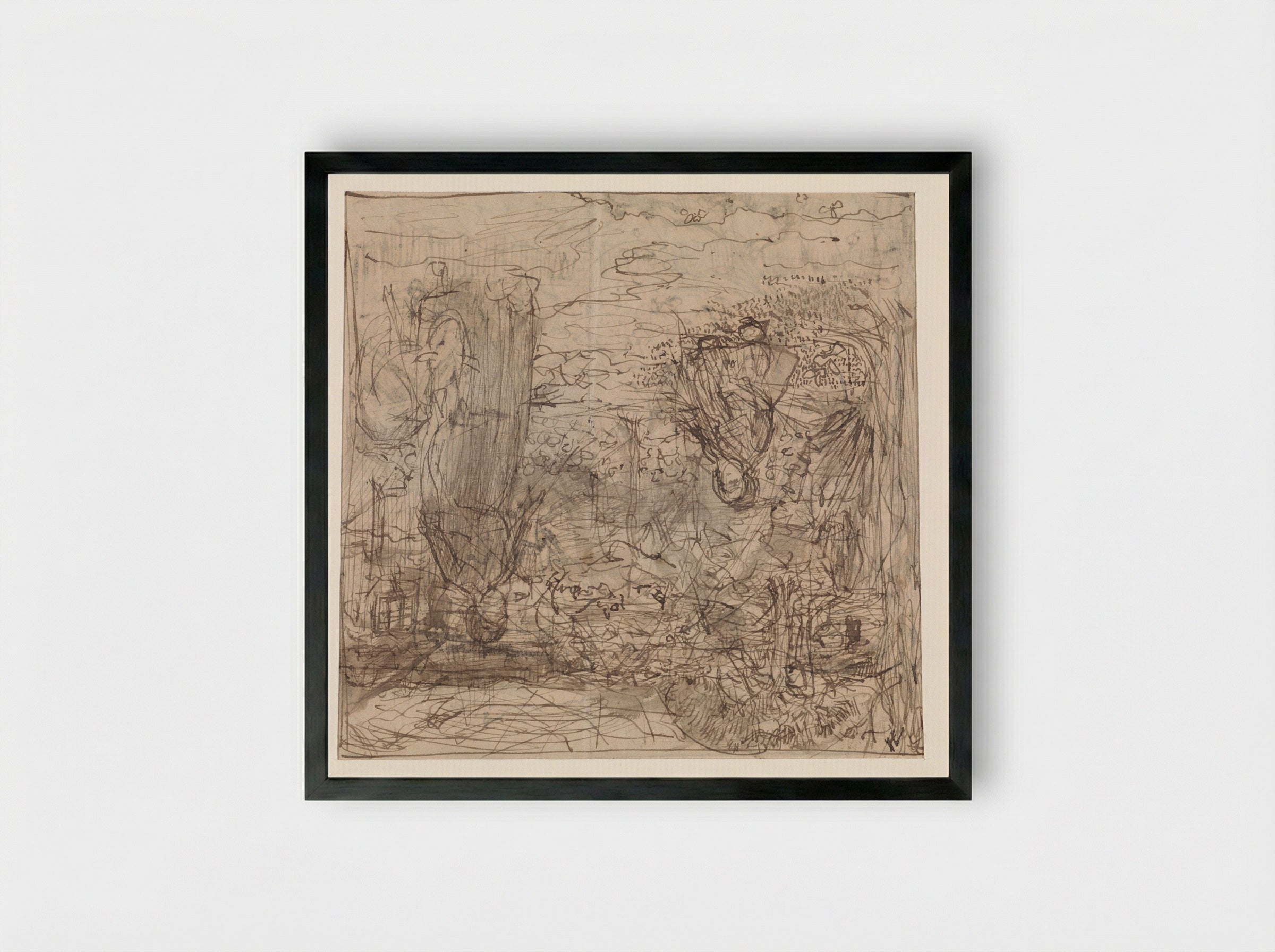 Moeder met kind in een tuin - Edzard Koning - Framed Print Black