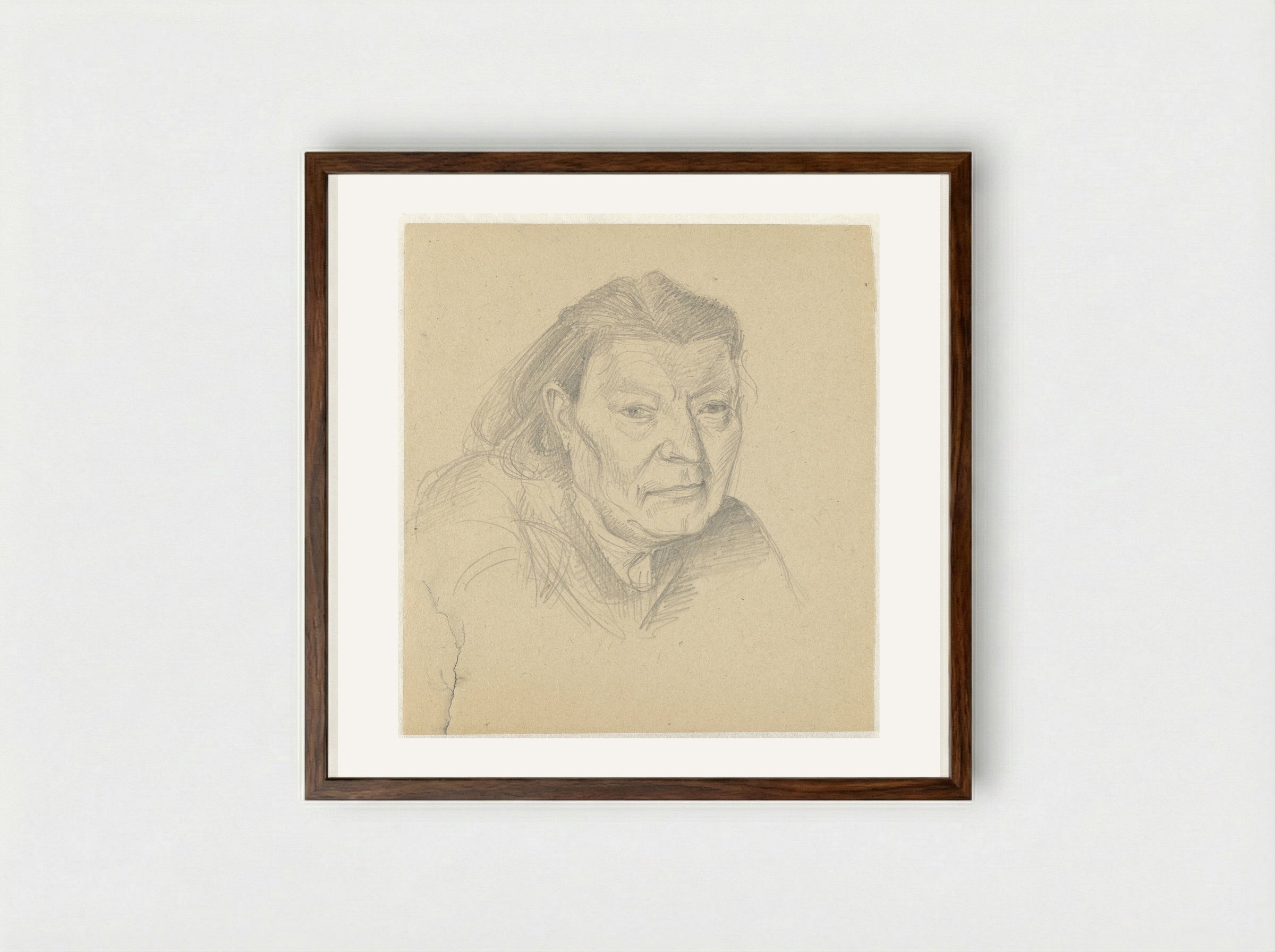 Moeke Speksnijder (Marie Speksnijder-Backhausen) uit Rotterdam - Aat Breur-Hibma - Framed Print Dark Wood