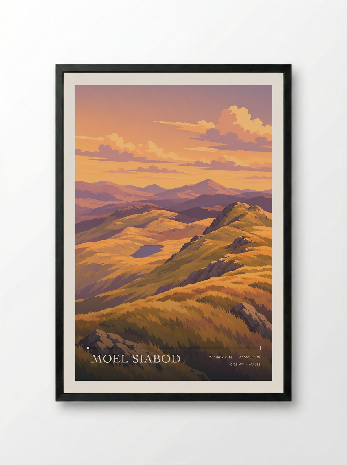 Moel Siabod, Conwy | Travel Poster - Framed Print Black