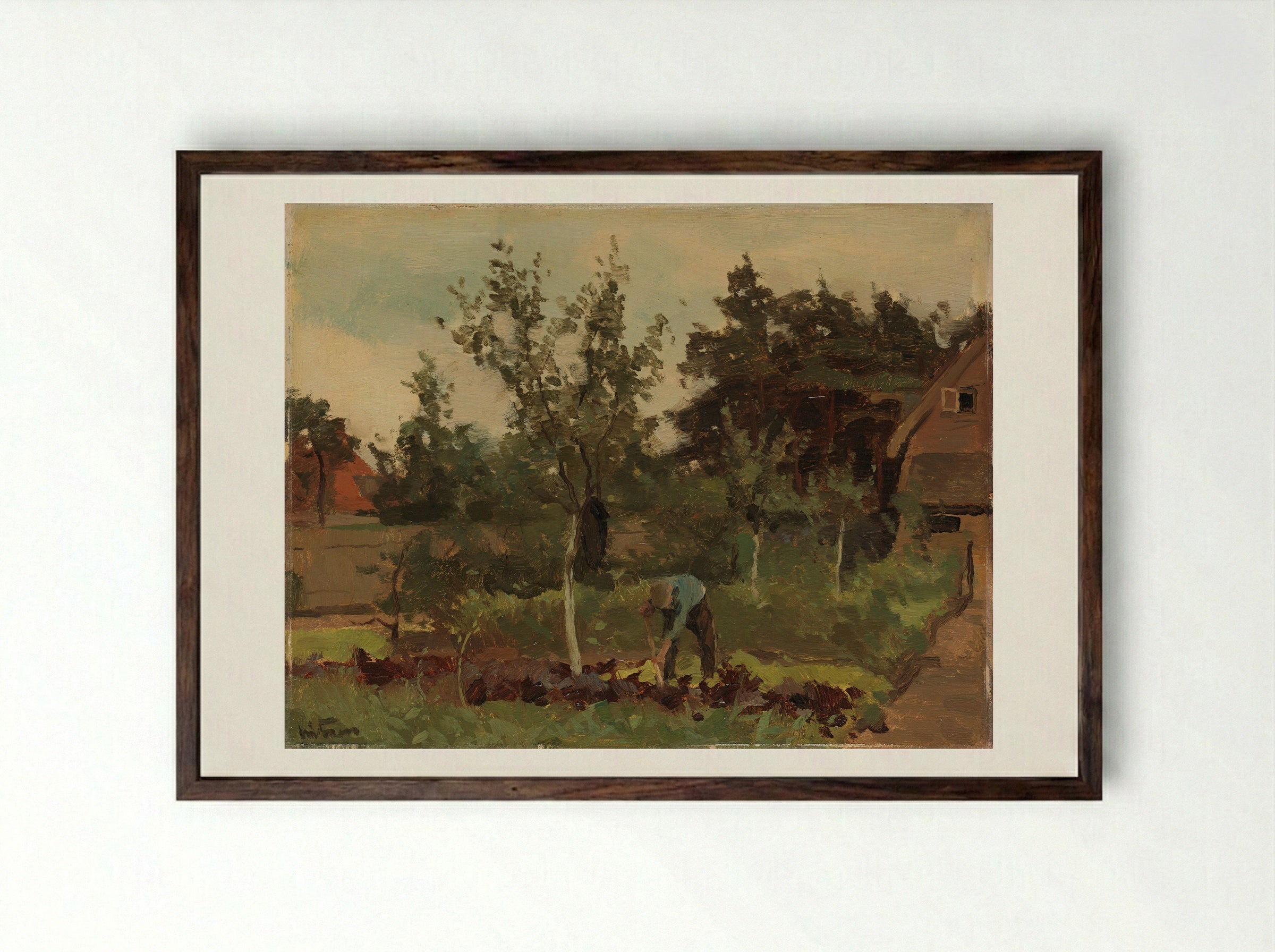 Moestuin (Kitchen Garden) - Willem Witsen - Framed Print Dark Wood