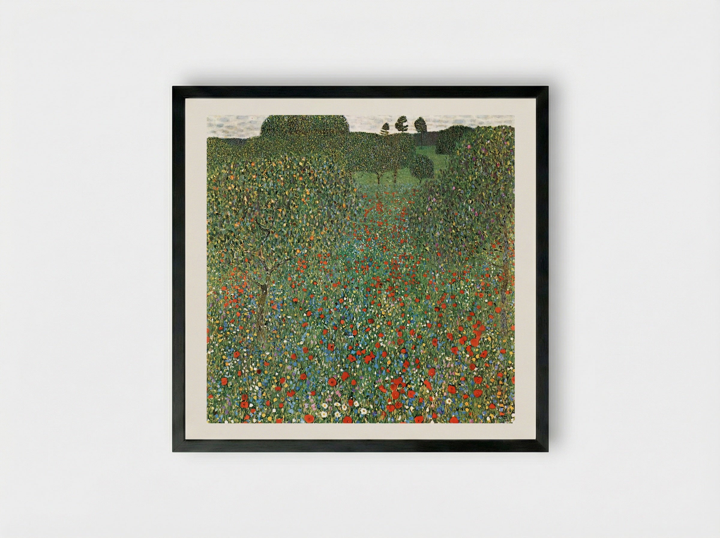 Mohnfeld - Gustav Klimt - Framed Print Black