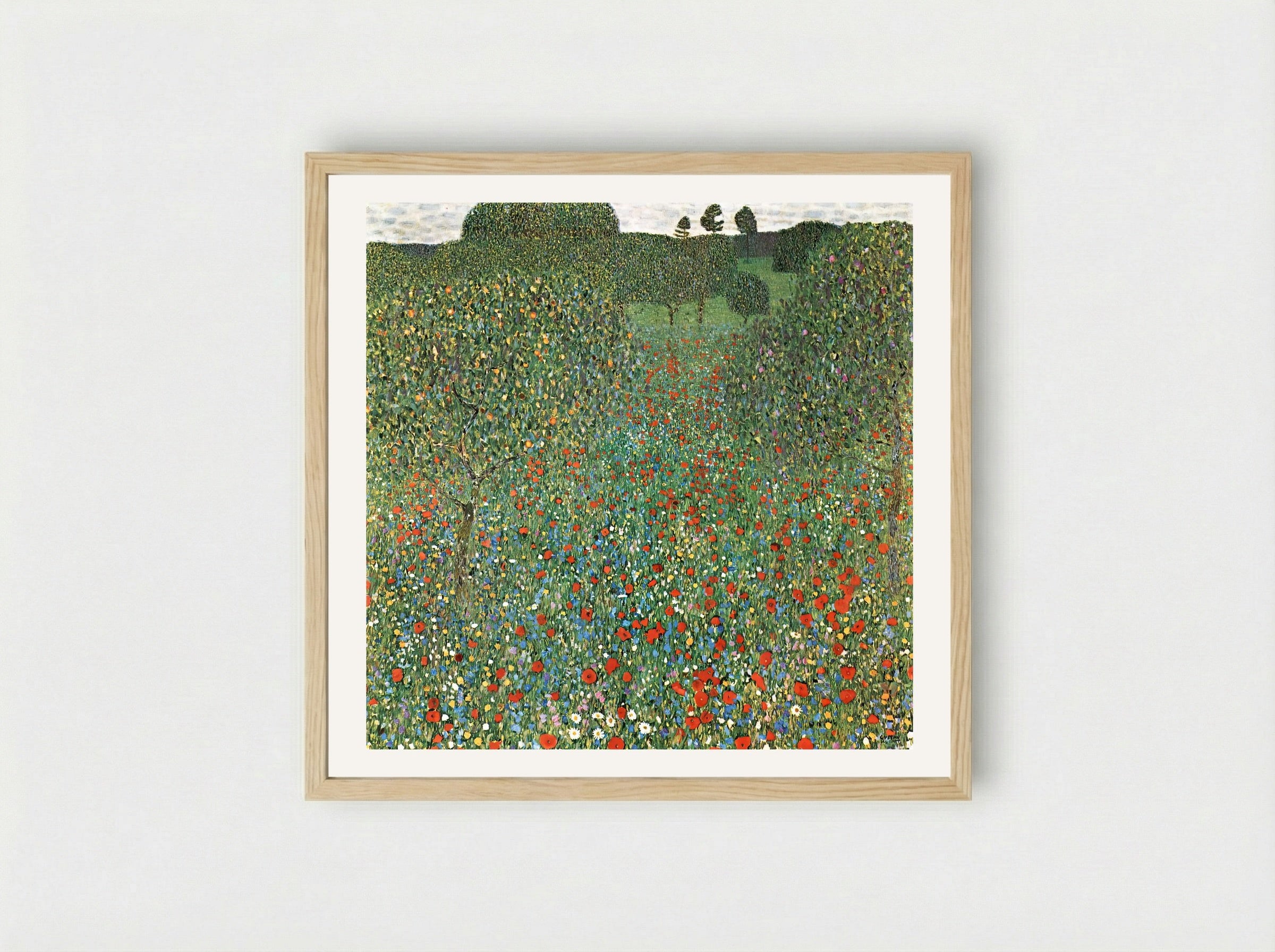 Mohnfeld - Gustav Klimt - Framed Print Wood