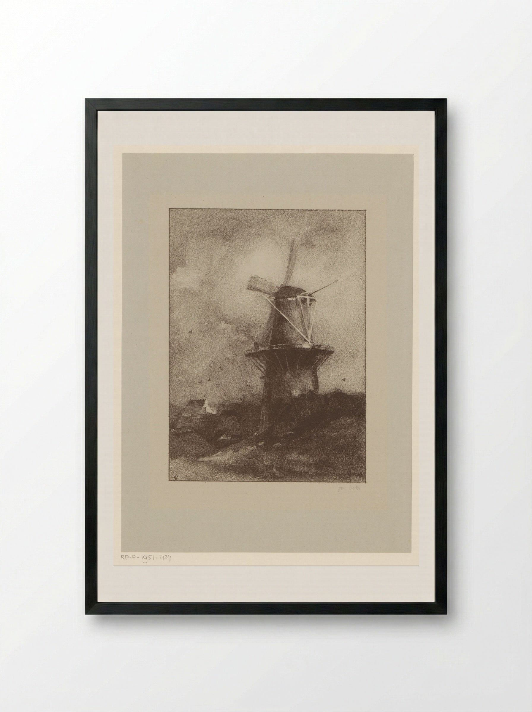 Molen (Windmill) - Jan Veth - Framed Print Black