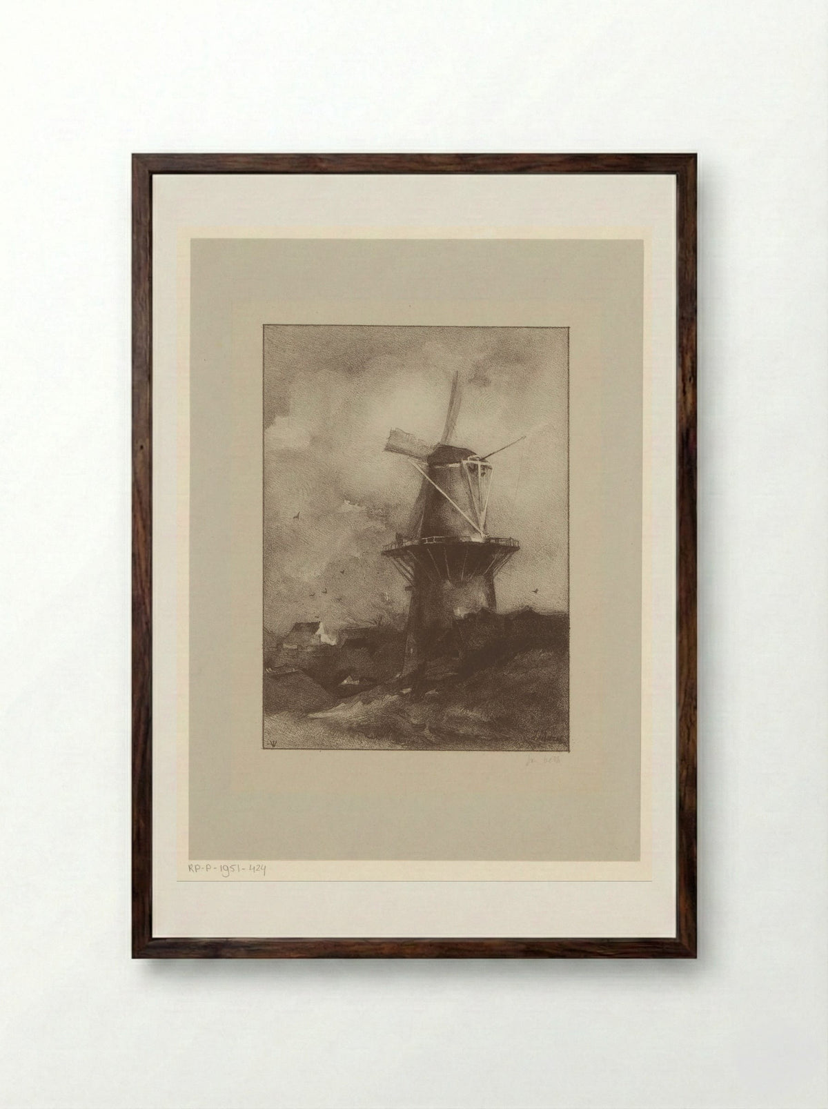 Molen (Windmill) - Jan Veth - Framed Print Dark Wood