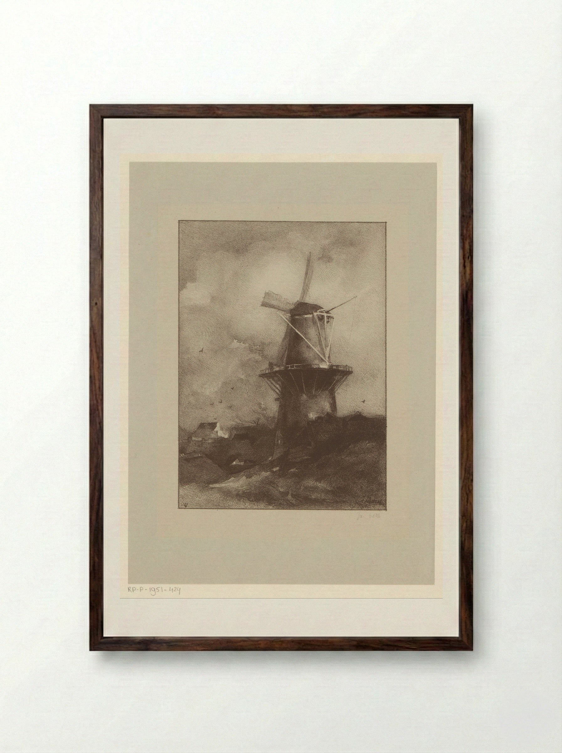 Molen (Windmill) - Jan Veth - Framed Print Dark Wood