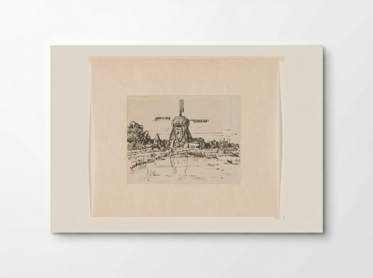 Molen aan het water (Windmill by the Water) - Jan Paul Valkema Blouw - Poster
