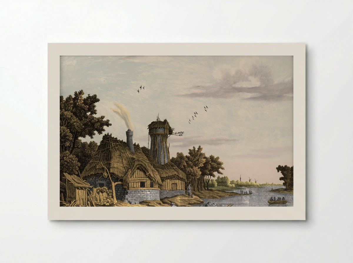 Molen bij een rivier - Jonas Zeuner - Poster
