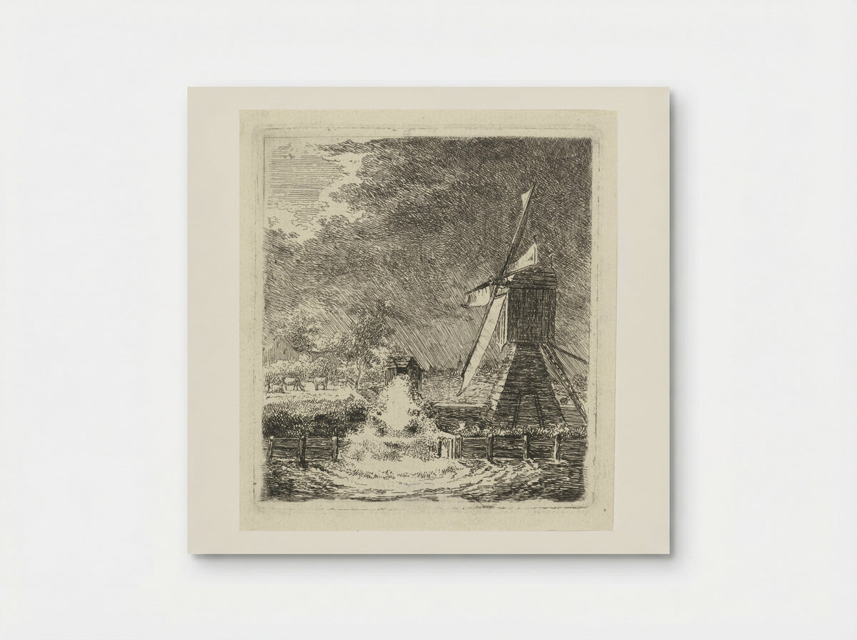 Molen in een polderlandschap - Louis Bernard Coclers - Poster