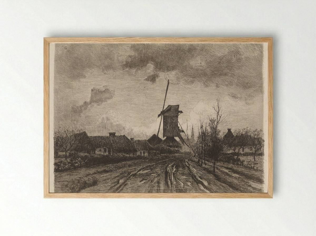 Molen te Barneveld - Willem Oppenoorth - Framed Print Wood
