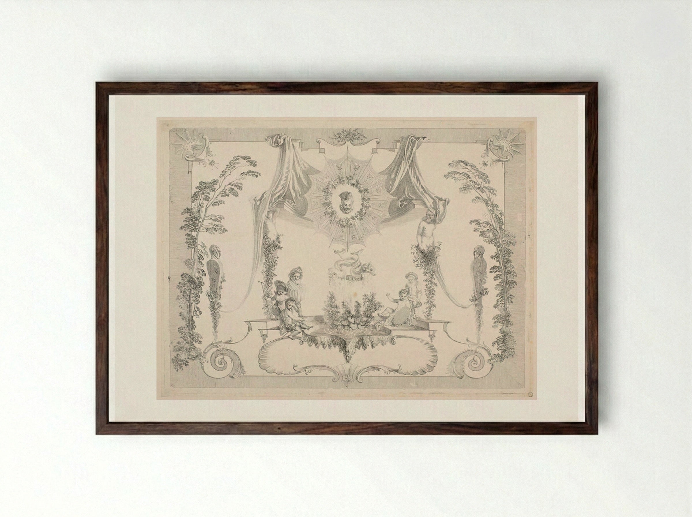 Momus - Jean Moyreau - Framed Print Dark Wood