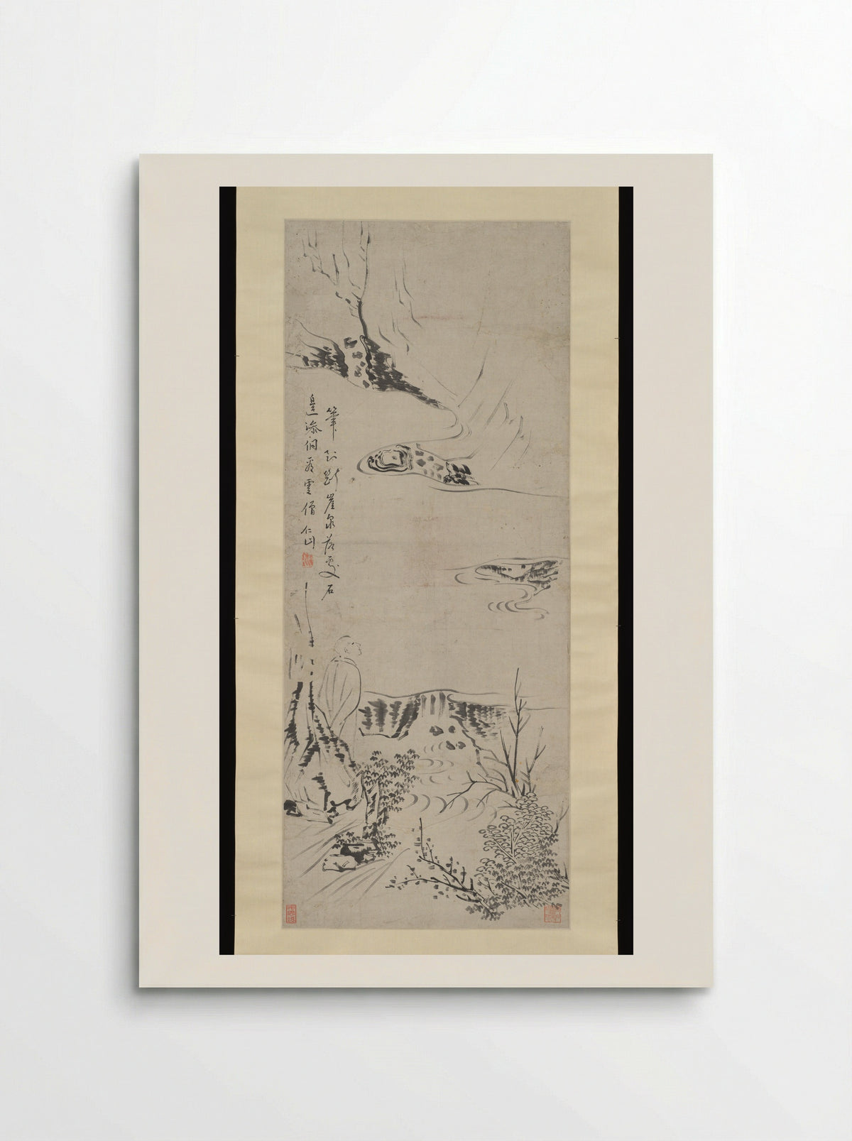 Monk Gazing at Clouds - Su Renshan - Poster