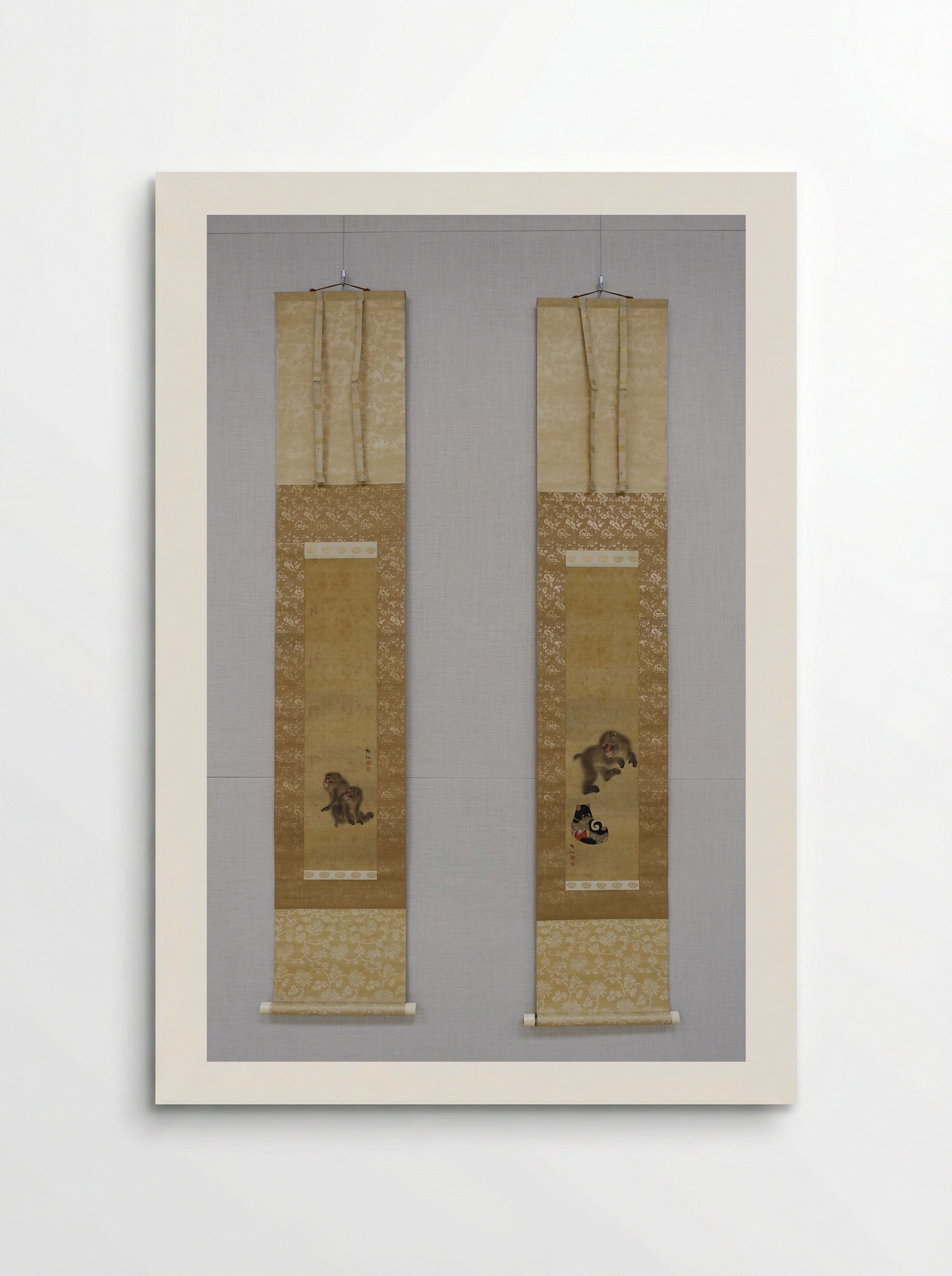 Monkey (Pair of Hanging Scrolls) - Mori Sosen - Poster