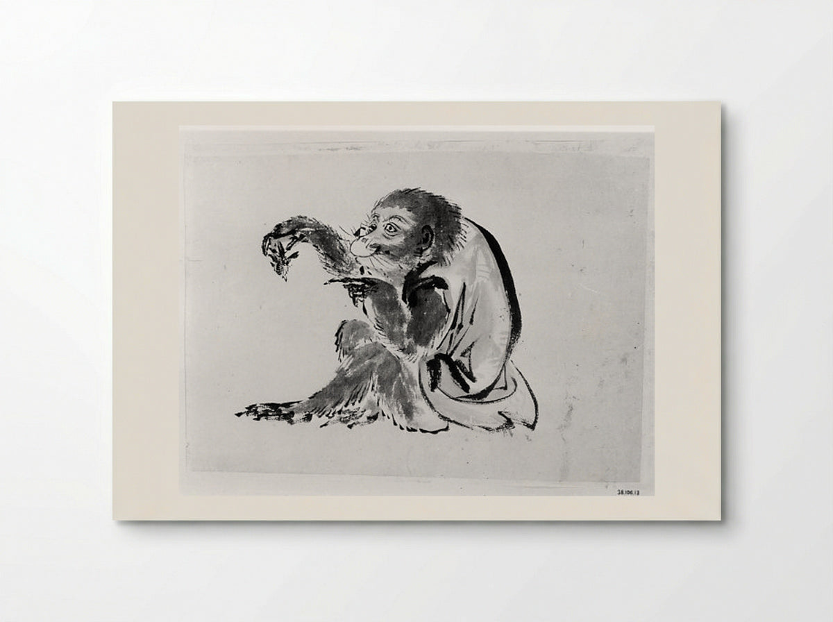 Monkey and Bee - Hokusai School - Poster