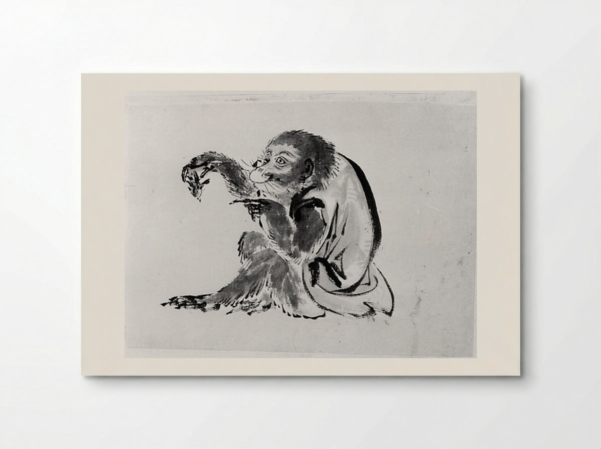 Monkey and Bee - Hokusai School - Poster