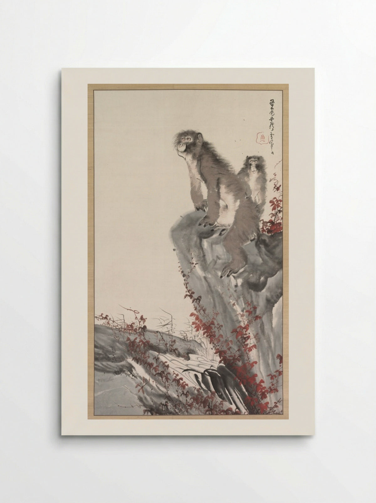 Monkeys by a Stream - Nagasawa Rosetsu - Poster