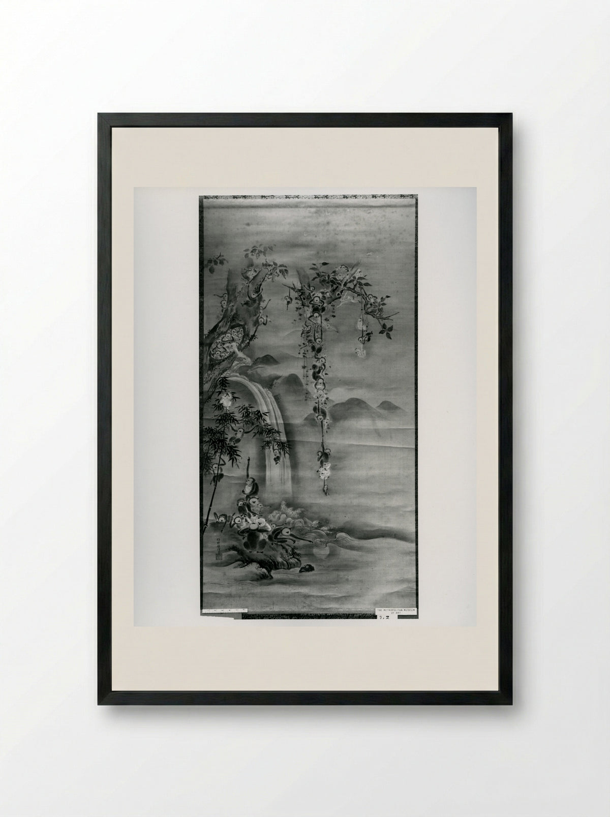 Monkeys in a Tree - Kano Tanshin (Morimasa) - Framed Print Black