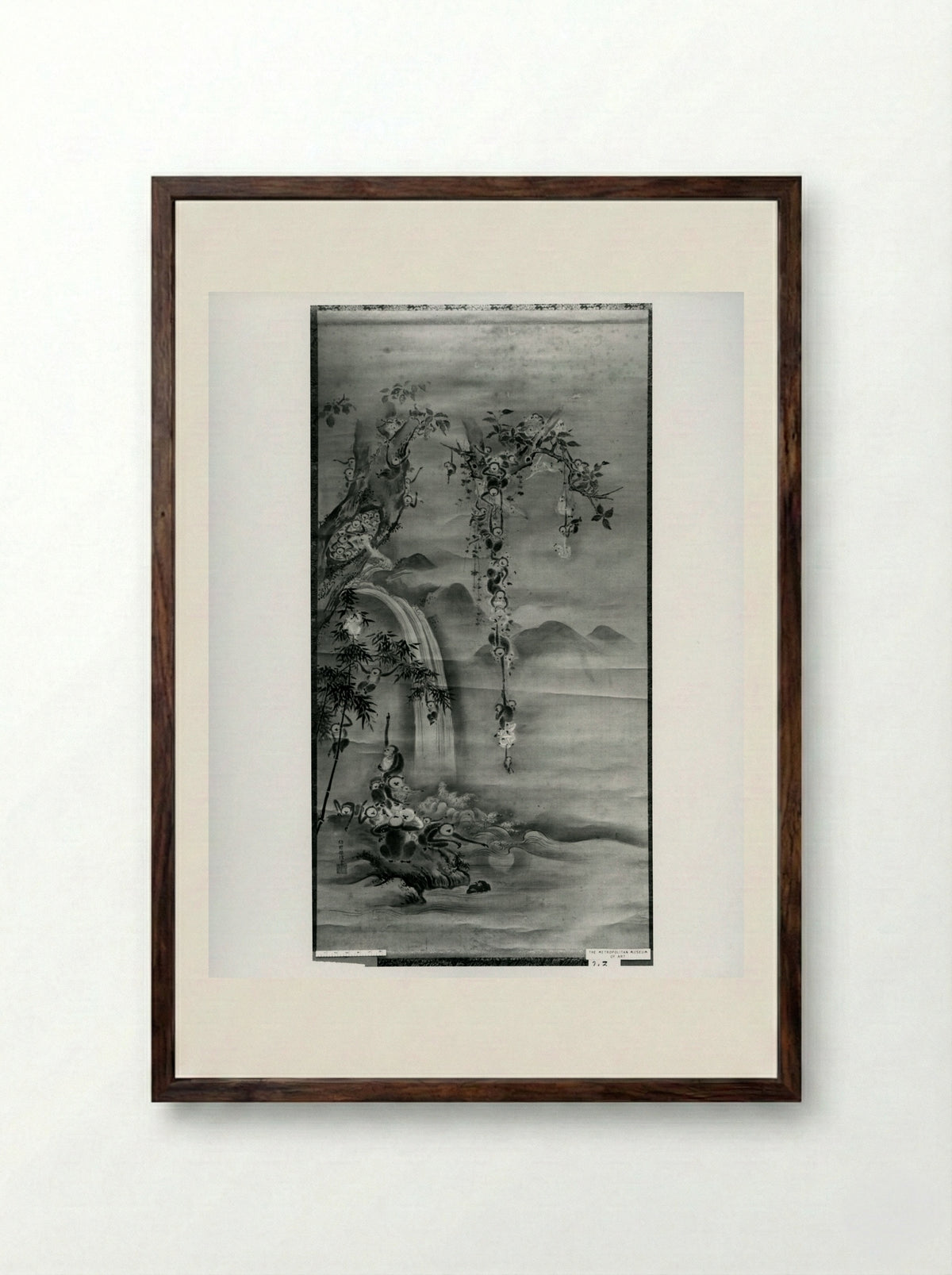 Monkeys in a Tree - Kano Tanshin (Morimasa) - Framed Print Dark Wood