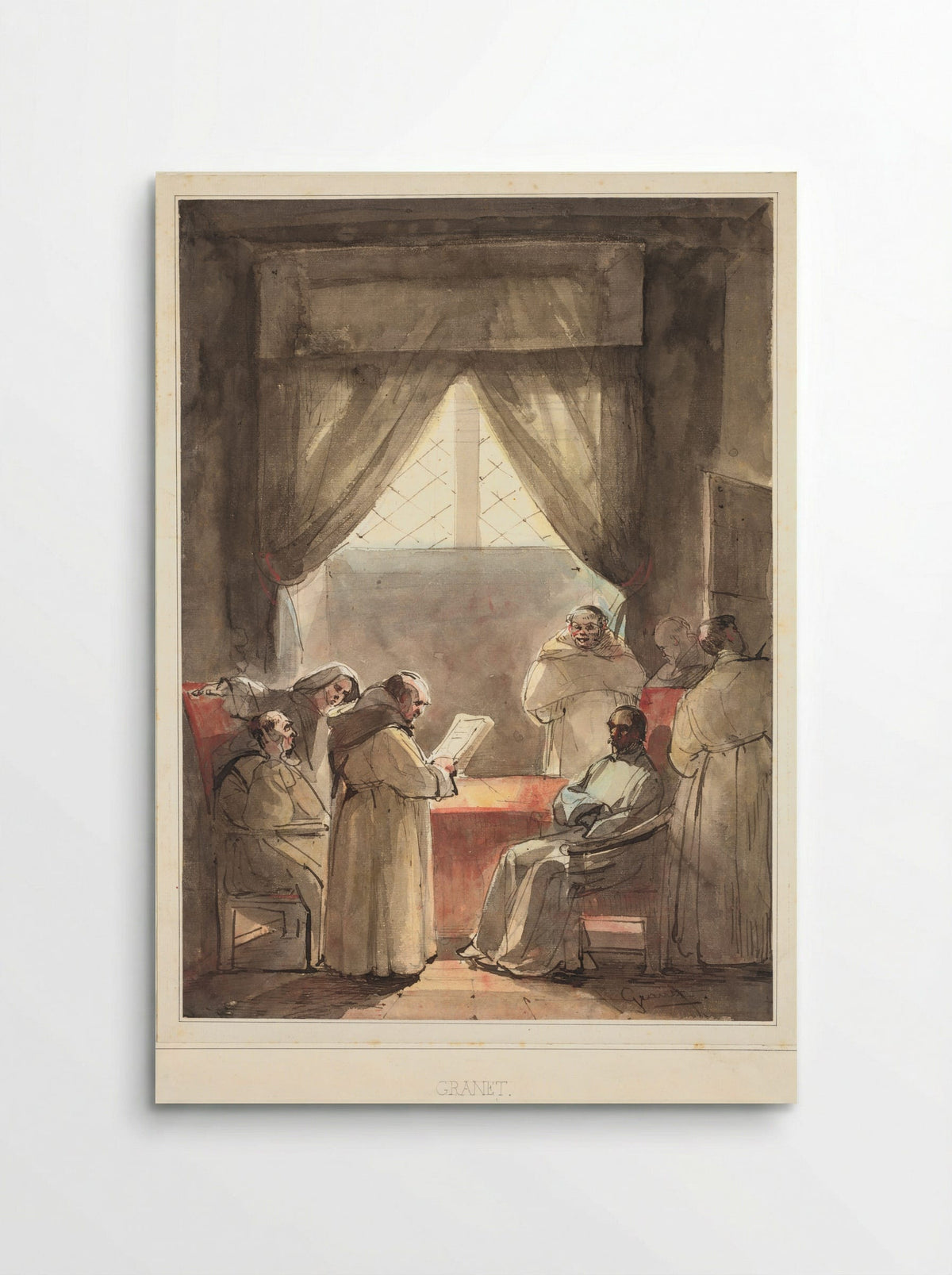 Monks in a Cloister - François-Marius Granet - Poster