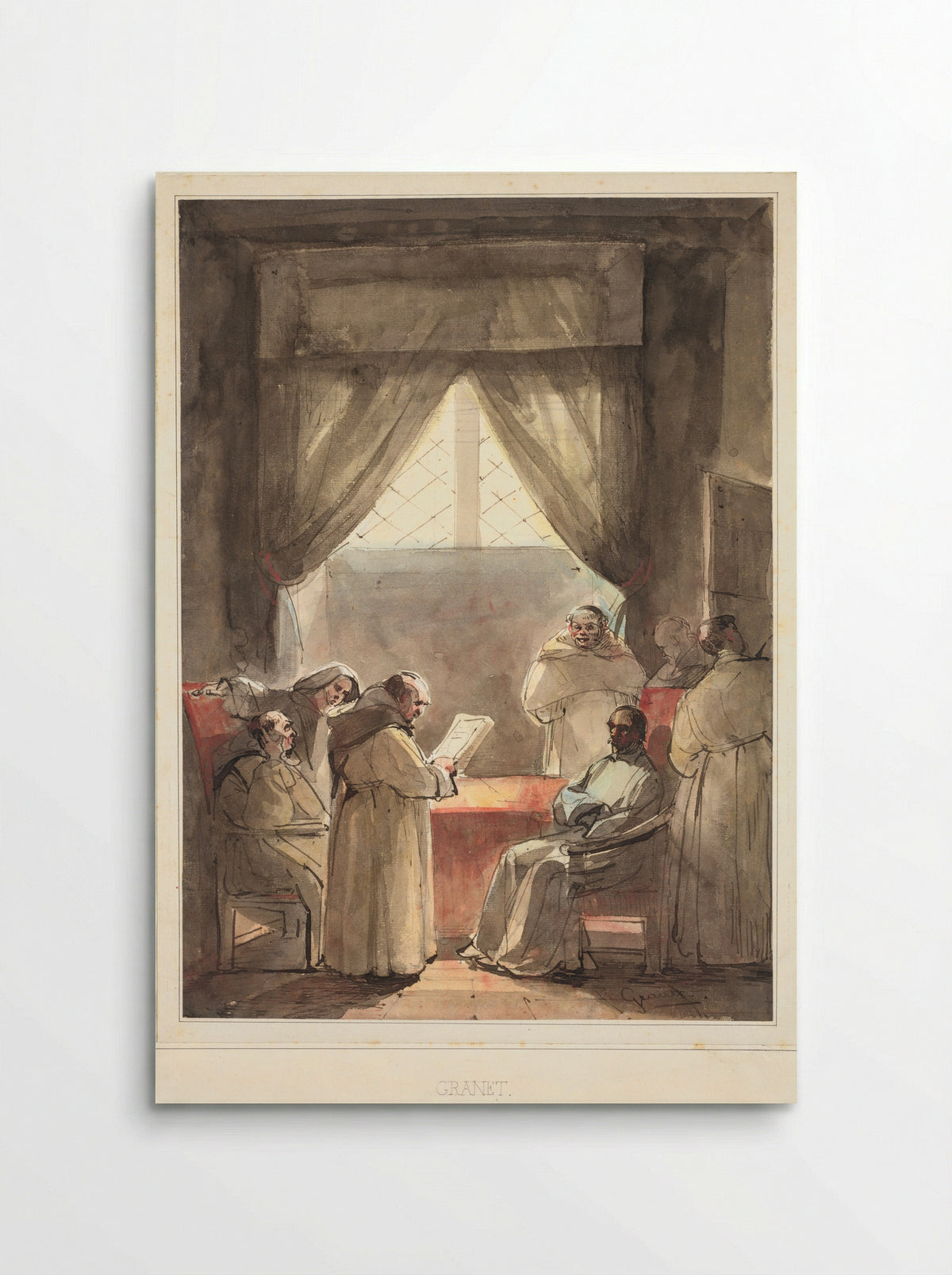 Monks in a Cloister - François-Marius Granet - Poster