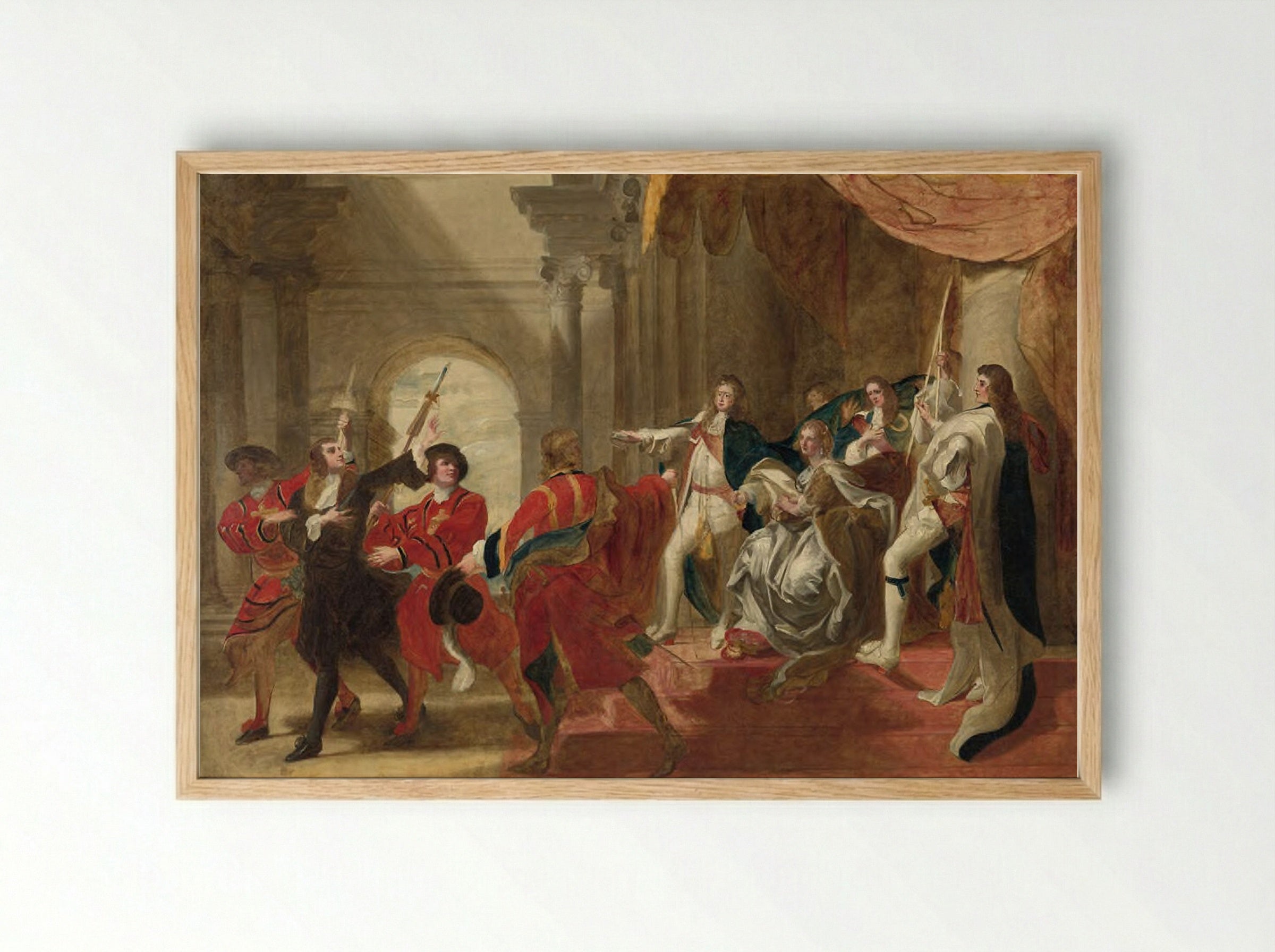 Monmouth before James II - John Singleton Copley - Framed Print Wood