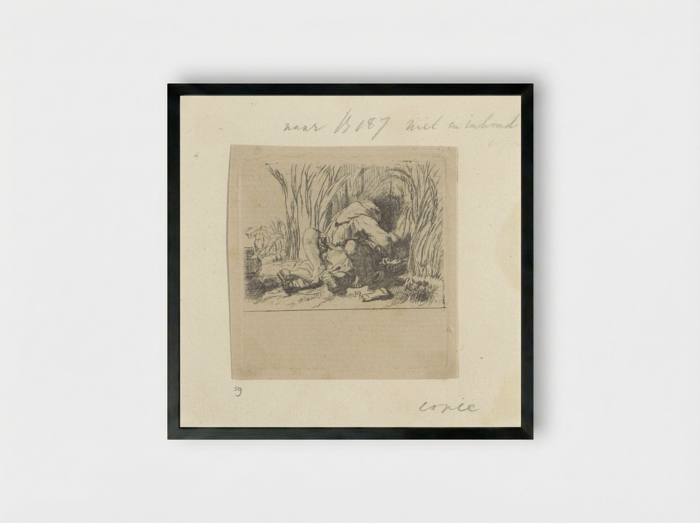 Monnik in het koren - Henry Louis Basan - Framed Print Black