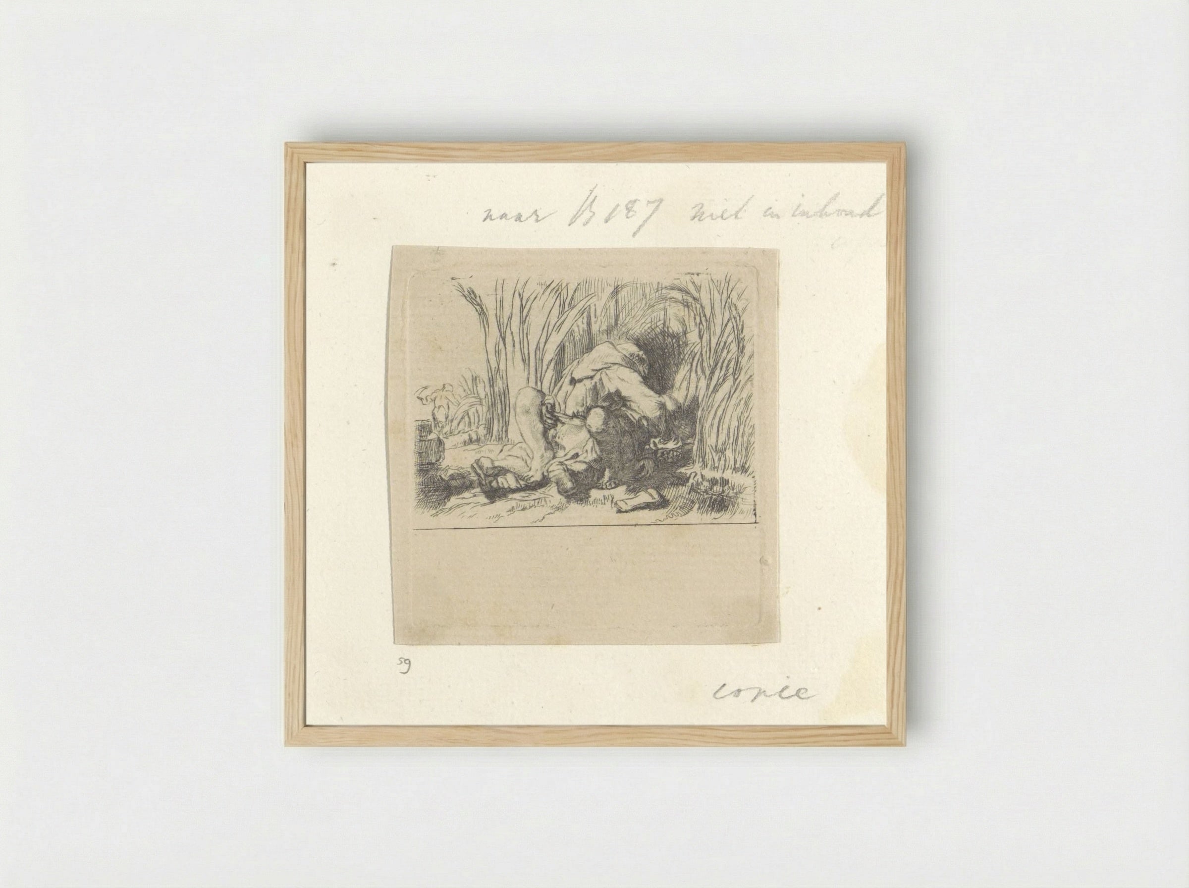 Monnik in het koren - Henry Louis Basan - Framed Print Wood