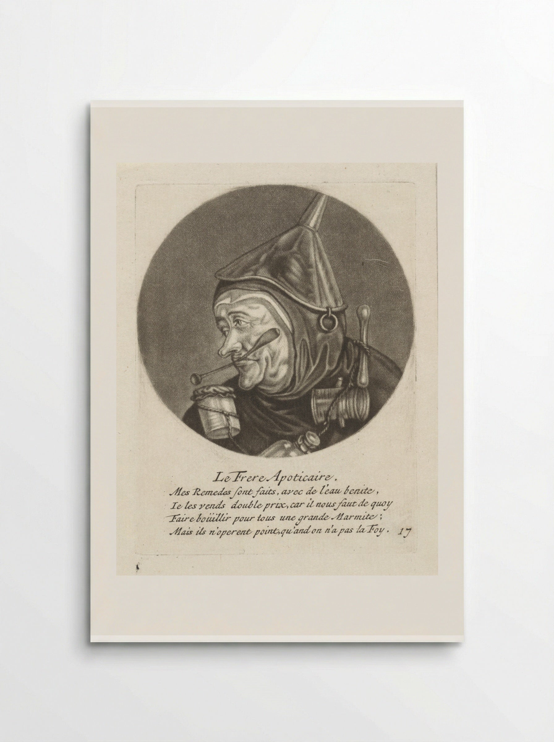 Monnik met apothekersgerei - Jacob Gole - Poster