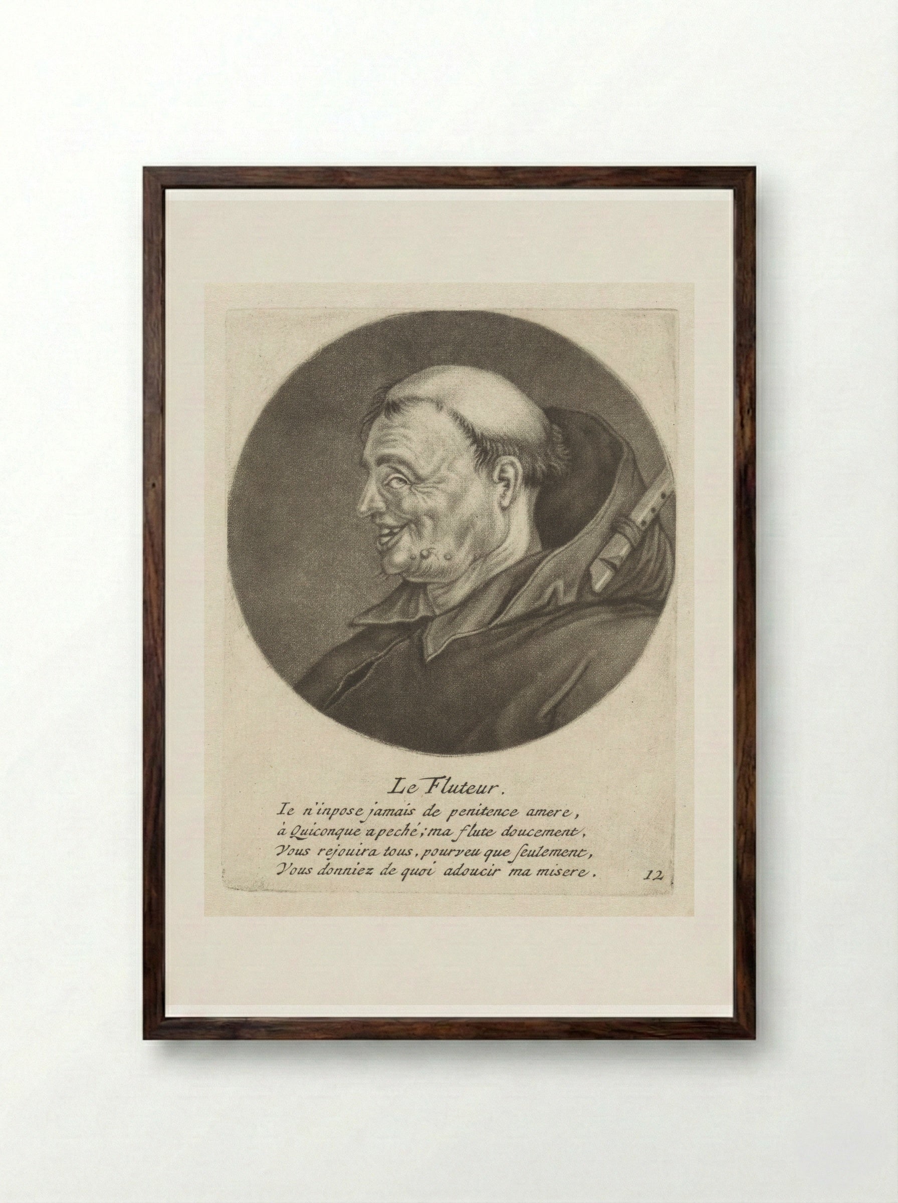 Monnik met een fluit (Le Fluteur) - Jacob Gole - Framed Print Dark Wood